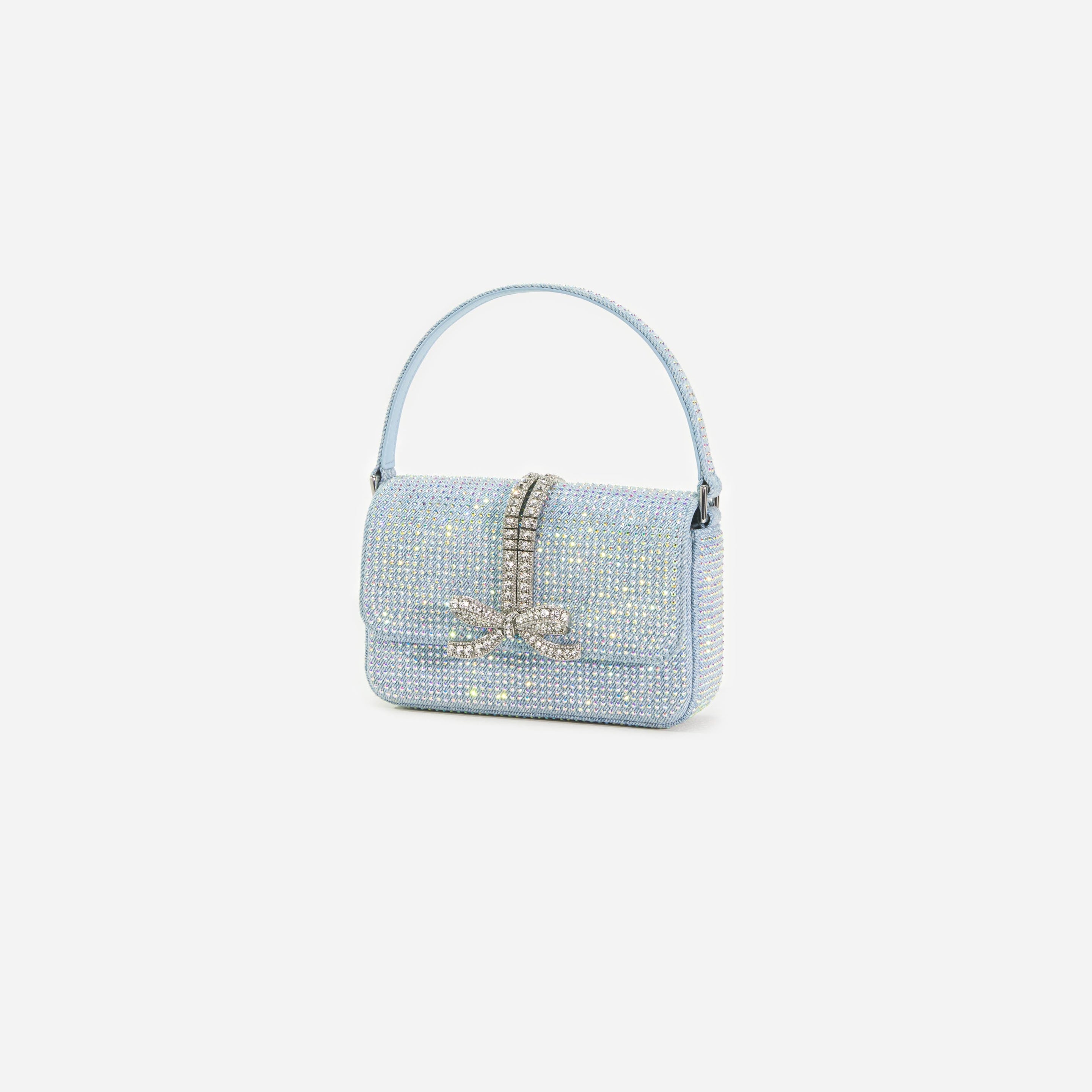 Blue Rhinestone Denim Micro Bag - 2