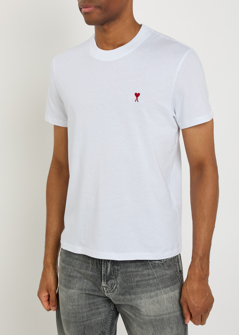 AMI Paris Ami Paris Logo-embroidered Cotton T-shirt outlook