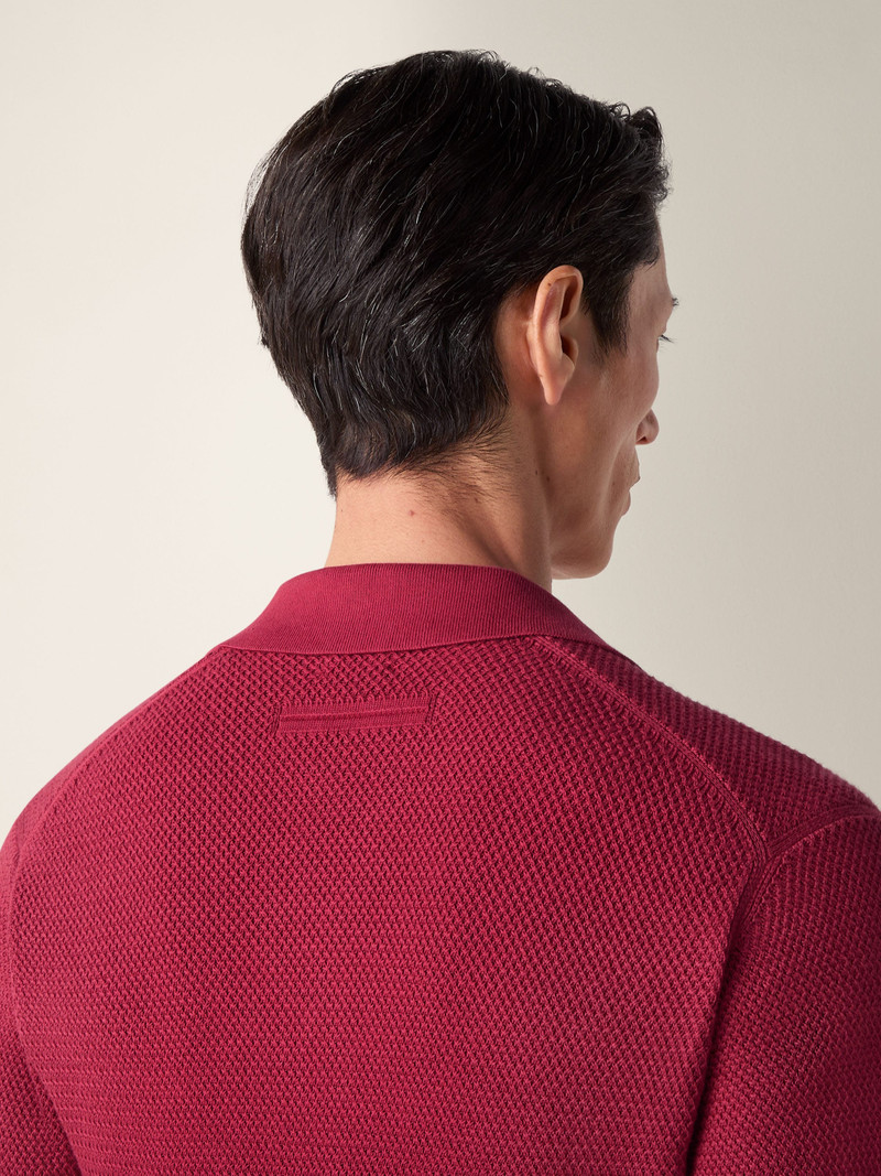 ZEGNA DARK PINK PREMIUM COTTON POLO SHIRT outlook