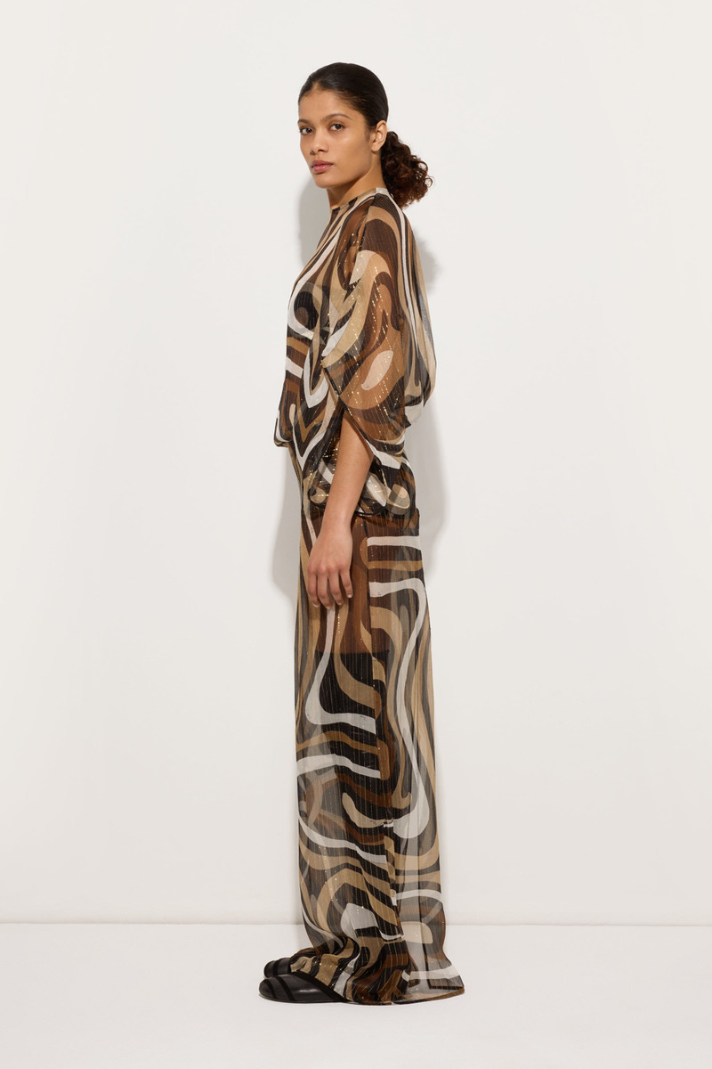 MARMO PRINT LONG CREPONNE DRESS 3