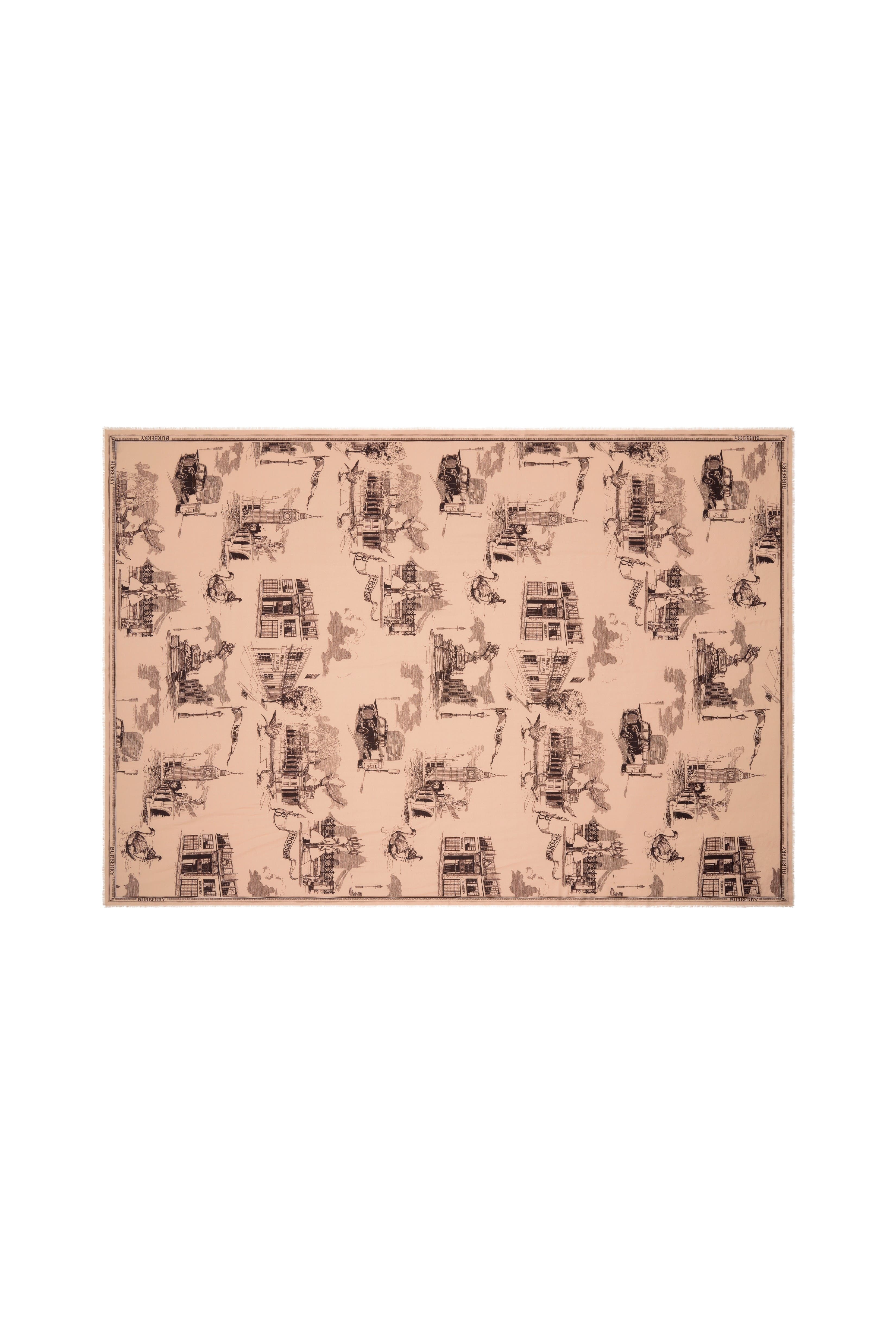 burberry London Landmarks Wool Silk Scarf in Sepia at Nordstrom - 6