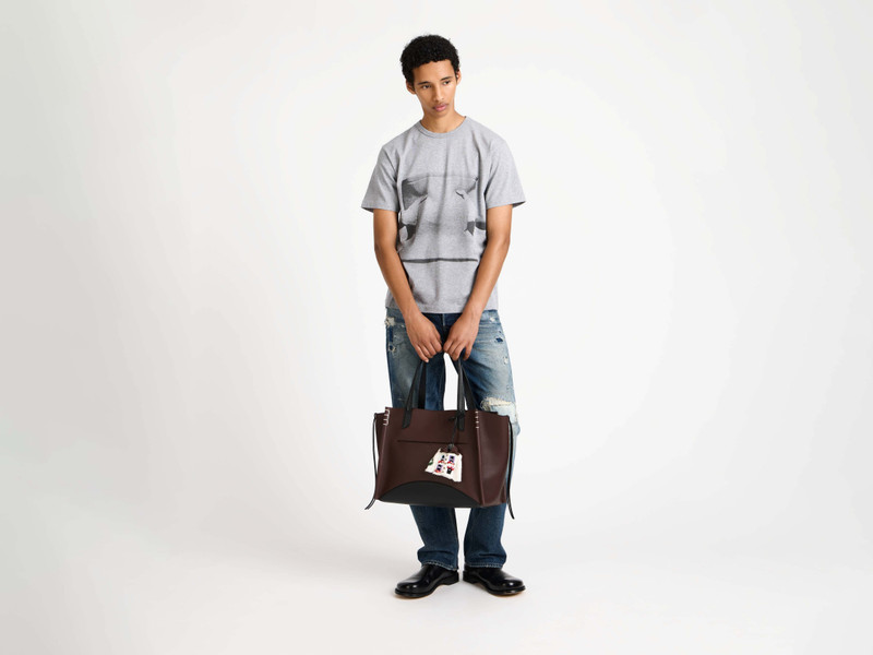 JW Anderson MENS GESTURE T-SHIRT IN MID GREY MELANGE outlook