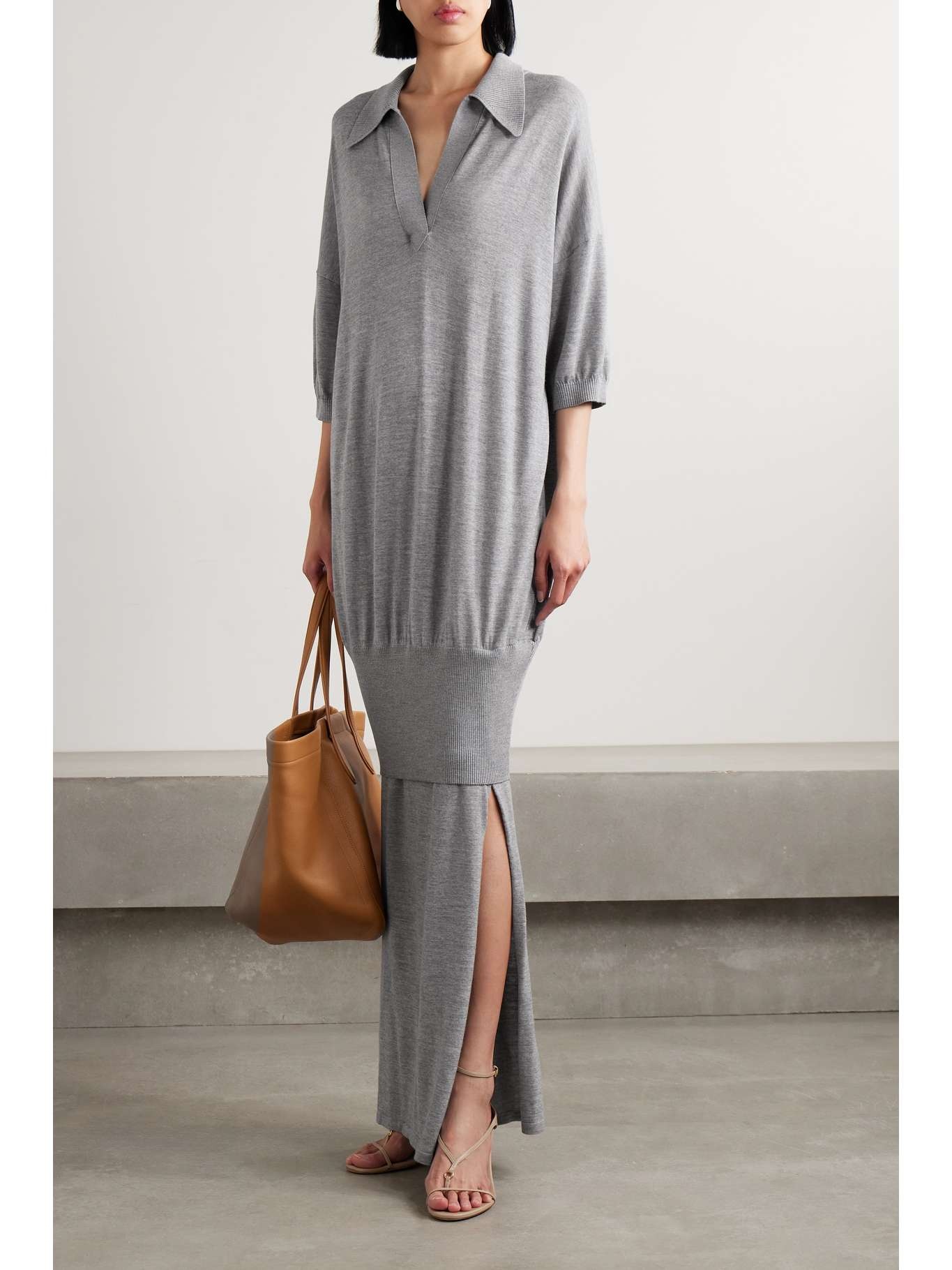 Rue layered merino wool-blend maxi dress - 2