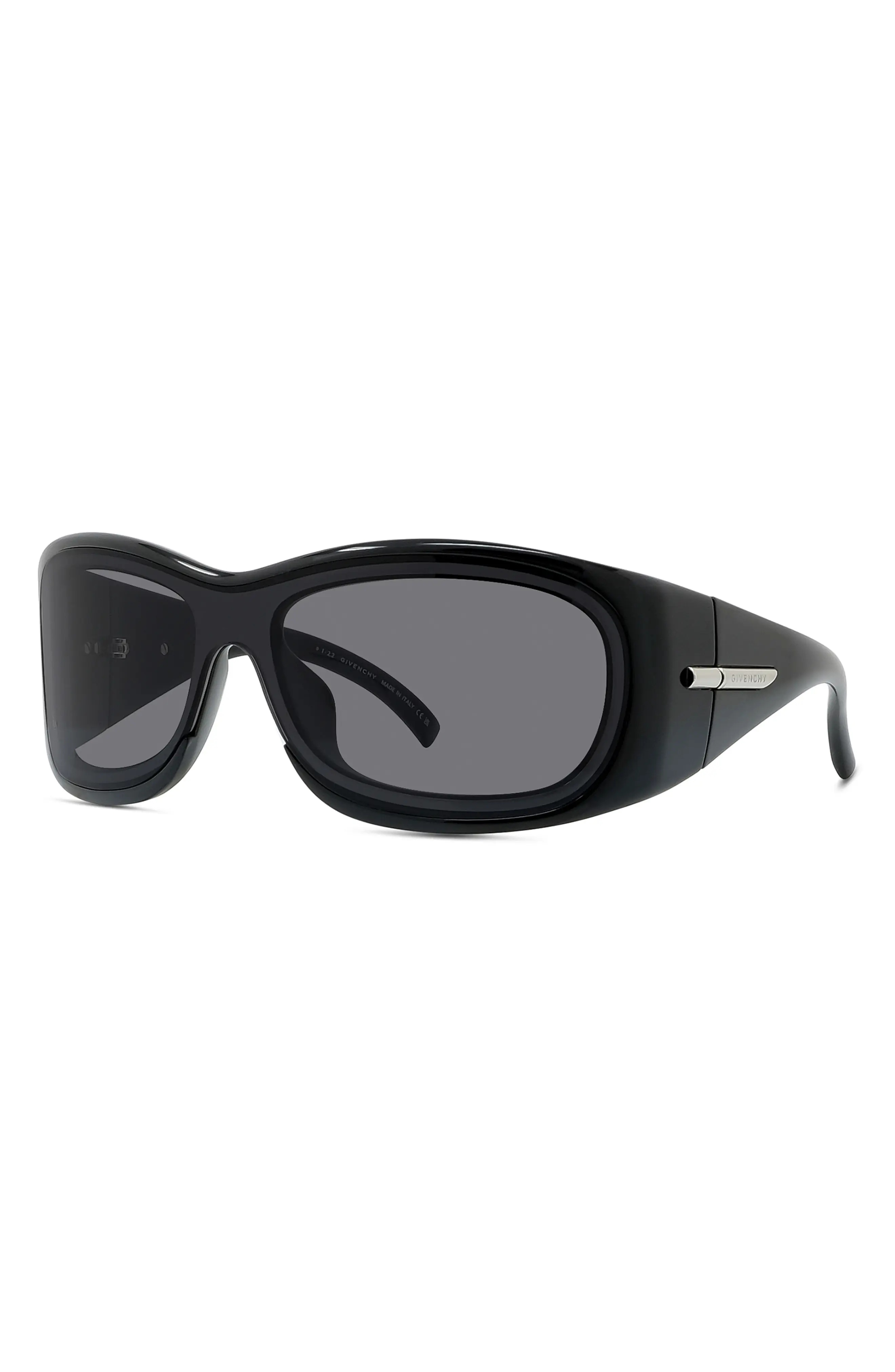 Oval Sunglasses in Shiny Black /Smoke - 2