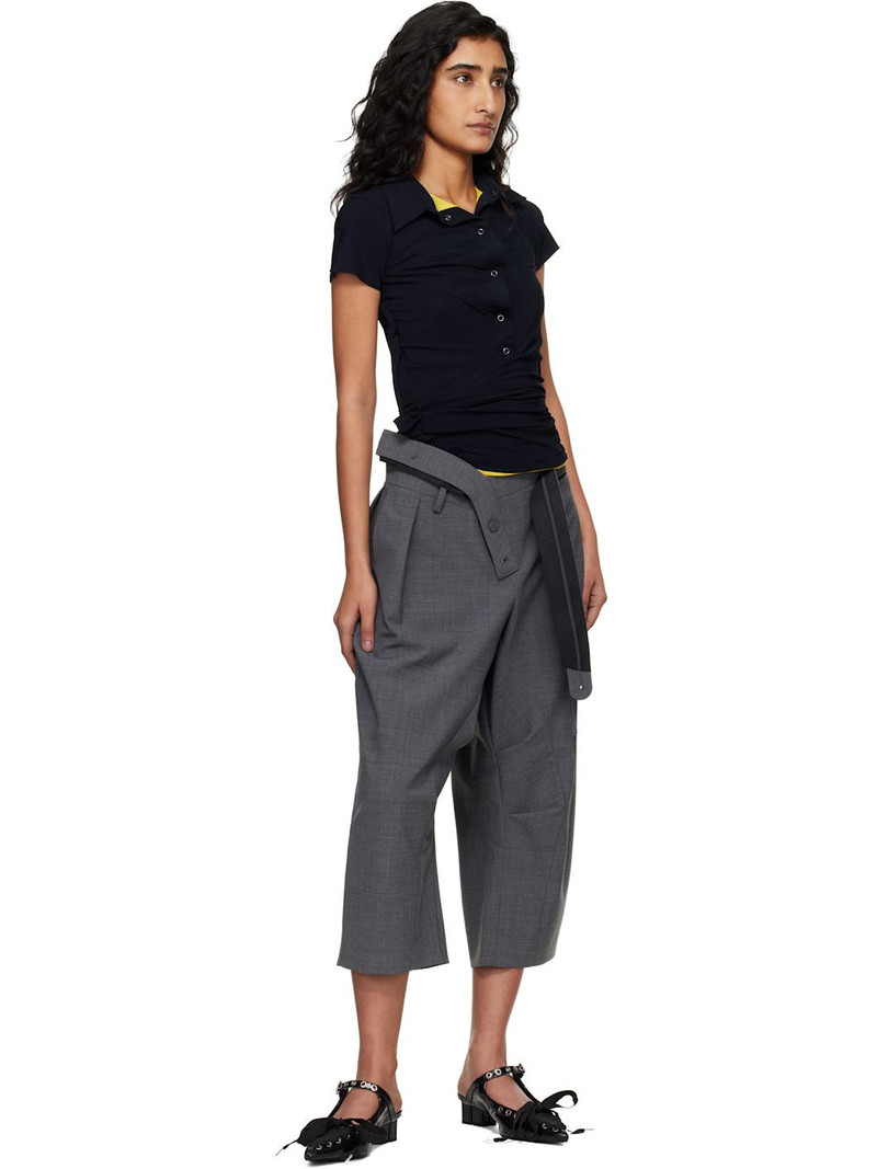 OTTOLINGER Gray Strapped Baggy Suit Shorts outlook