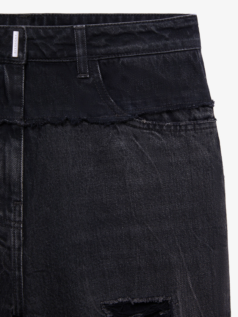 SHORTS IN MIXED DENIM WITH RIPPED EFFECT 6