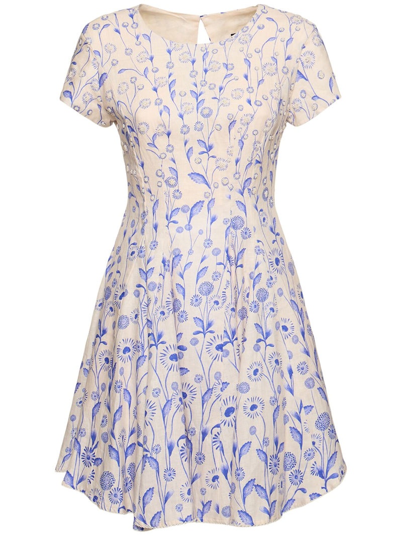 Pupe printed linen mini dress - 1