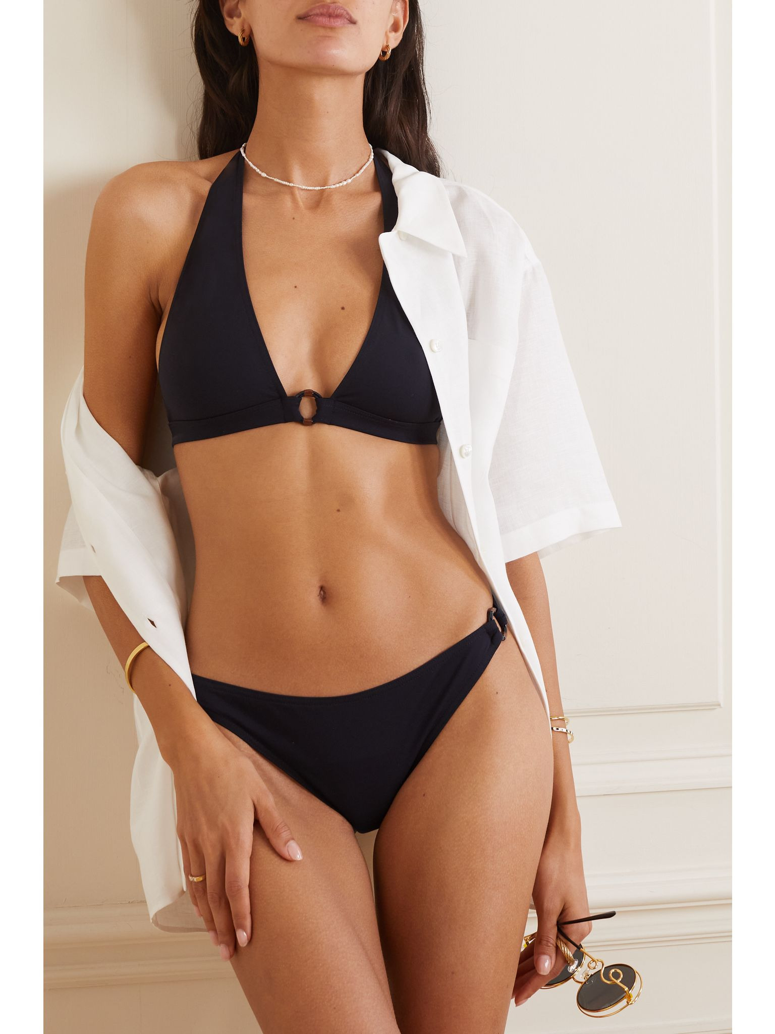 Marine embellished bikini briefs Navy - 2
