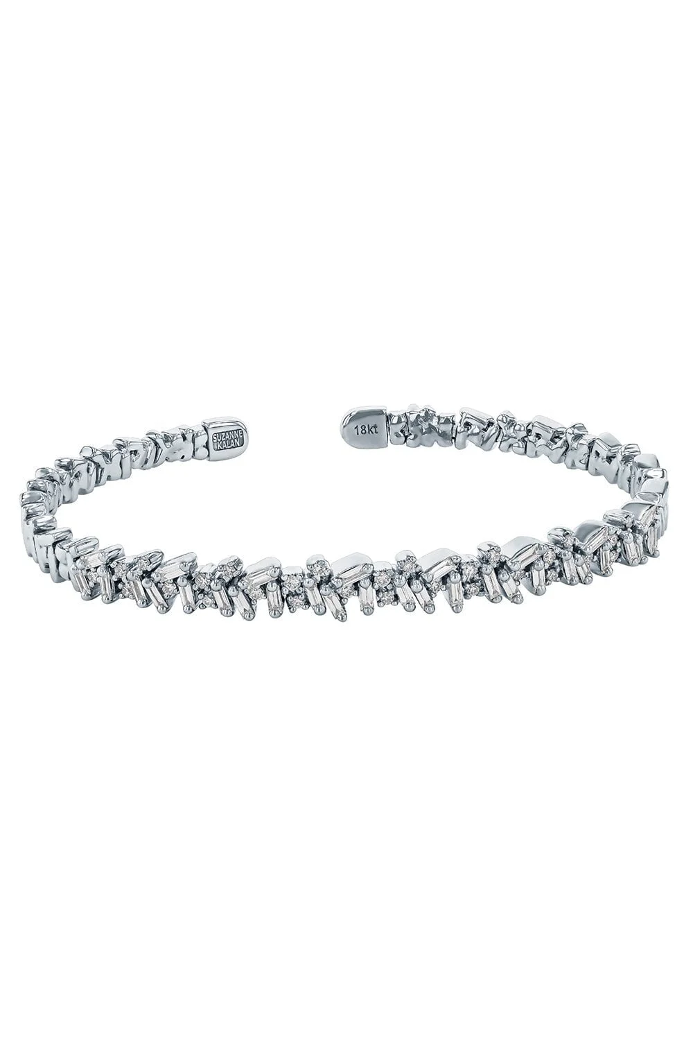 Baguette Diamond Bangle - White Gold - 1