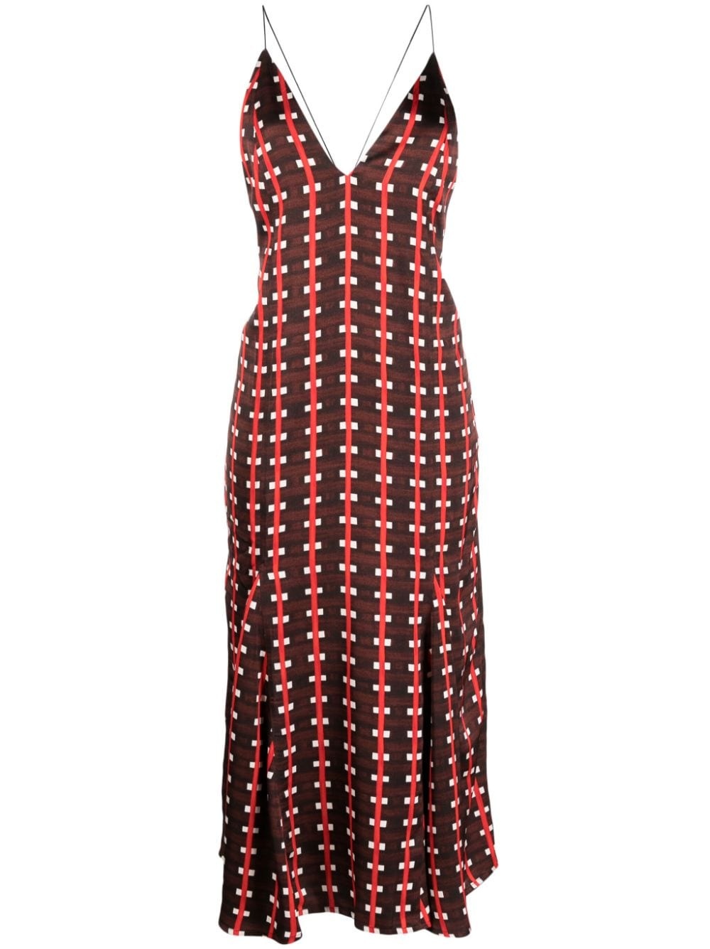 geometric-print V-neck maxi dress - 1