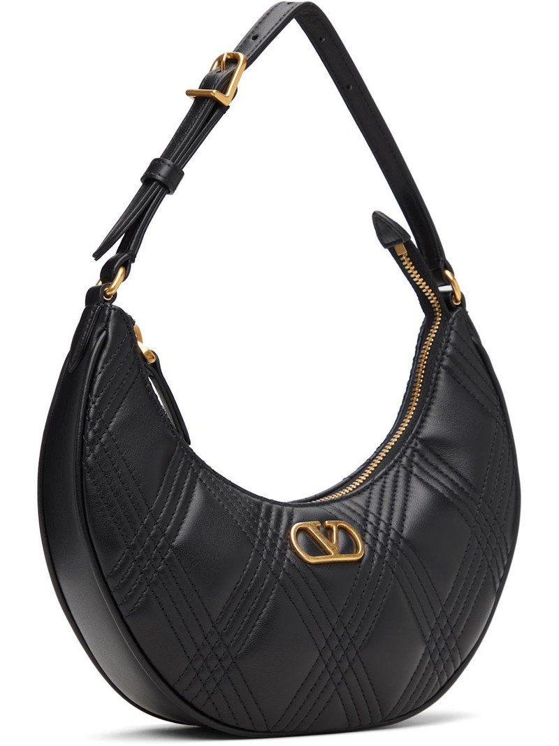 Valentino Black Quiltie 67 Mini Bag outlook