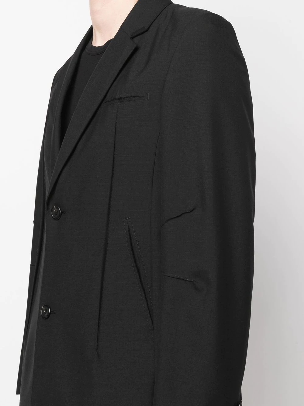 pleated single-breasted coat - 5