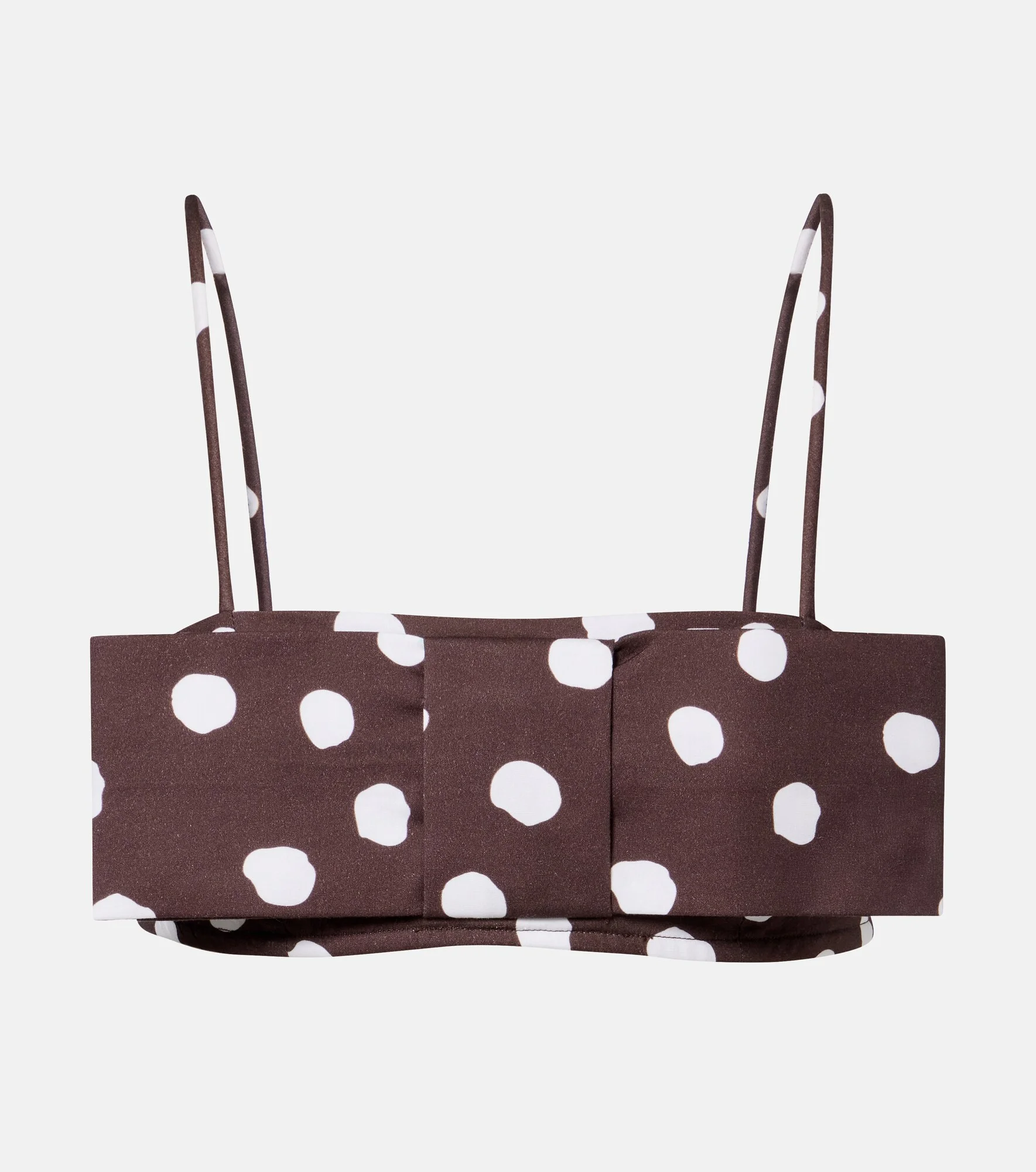 Bow-detail polka-dot cotton-blend bandeau top - 1