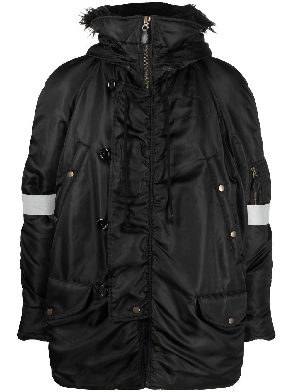 hooded parka coat - 1