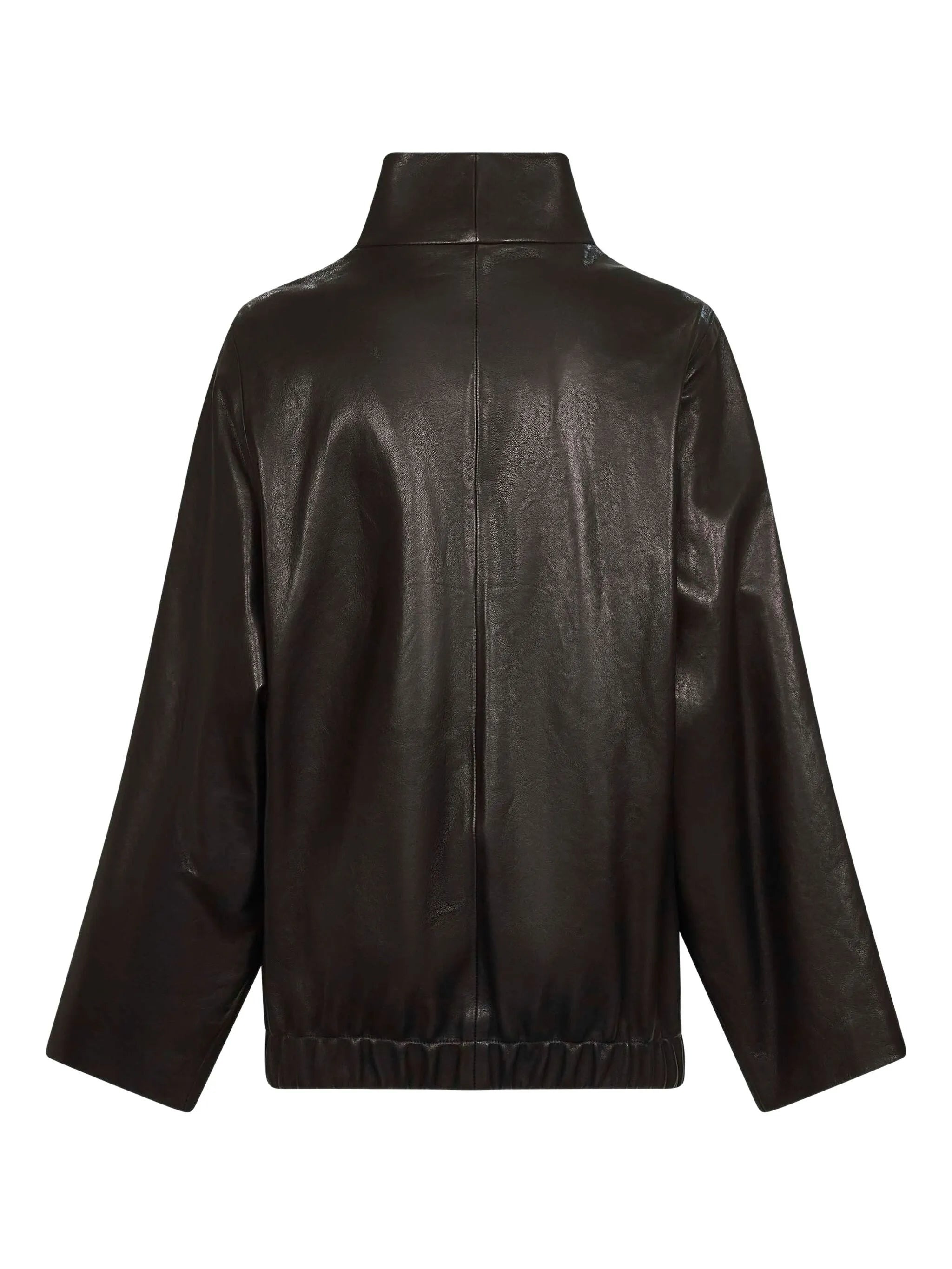 high-collar zip-front jacket - 2