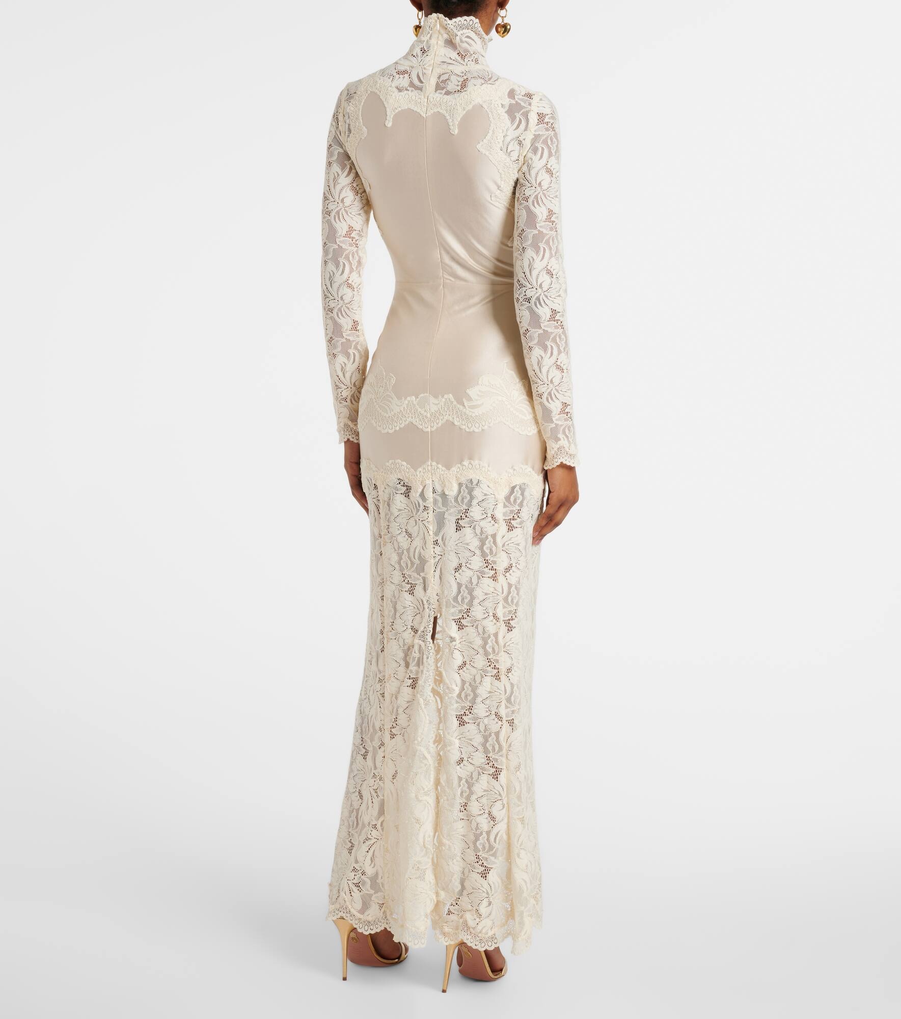 Lace-trimmed maxi dress - 3