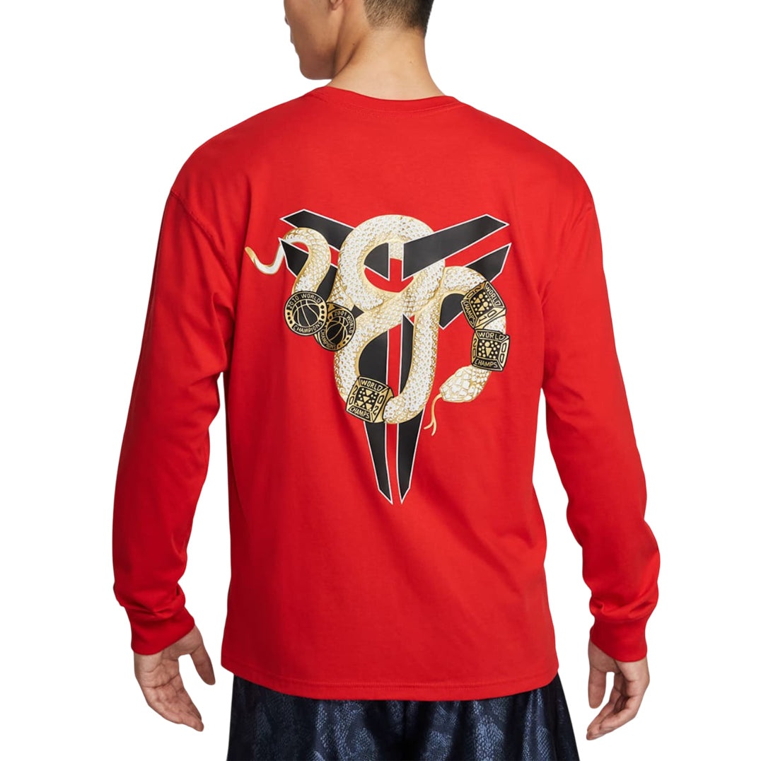 Nike Kobe Long-Sleeve T-Shirt Asia Sizing 'Year of Mamba Red' IB0242-657 - 2