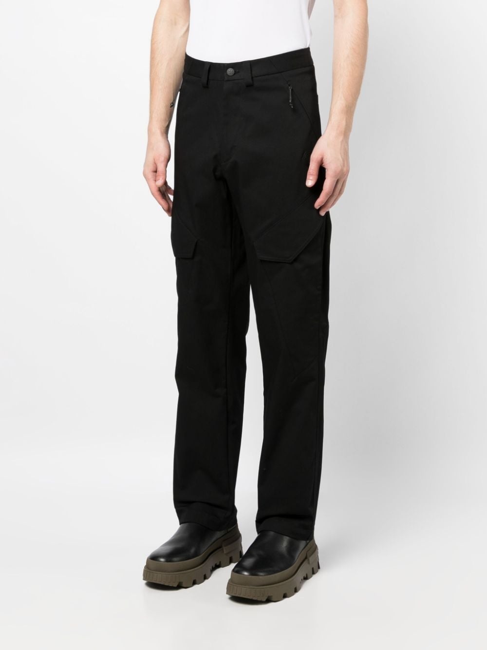logo-patch straight-leg trousers - 3