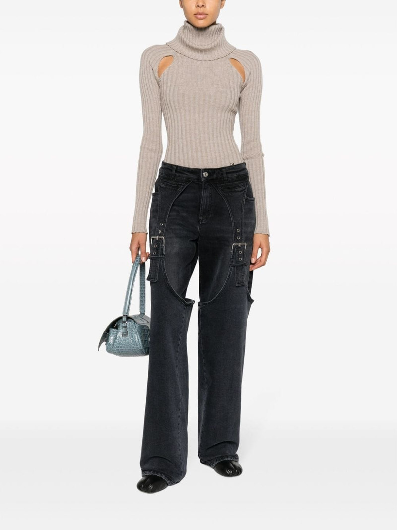 Blumarine cut-out ribbed-knit wool jumper outlook