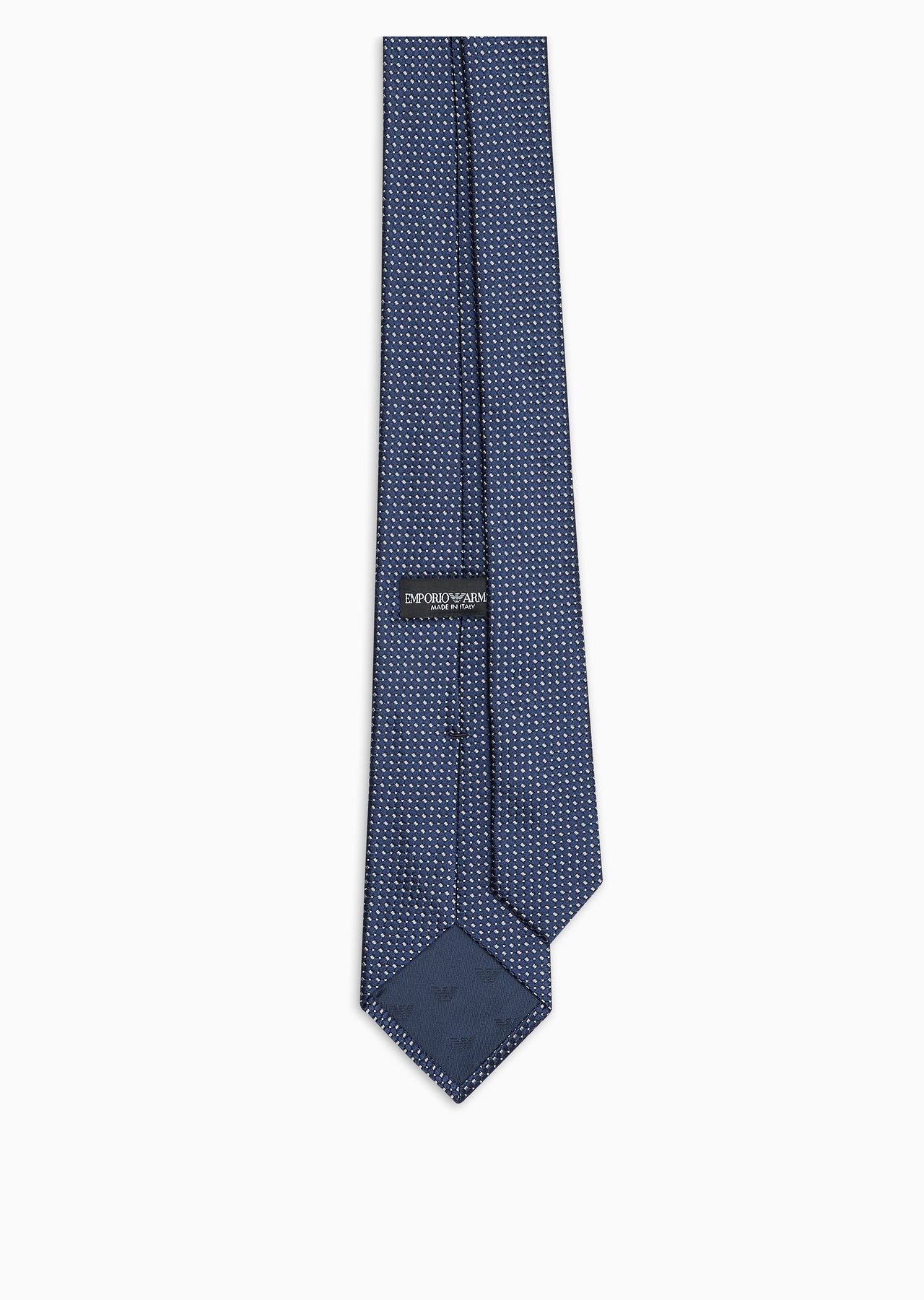 Pure silk tie with jacquard micro-motif - 2