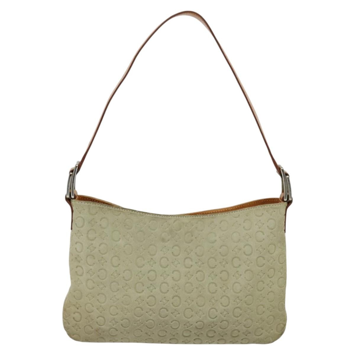 CELINE C Macadam Canvas Shoulder Bag Suede Gray - 3