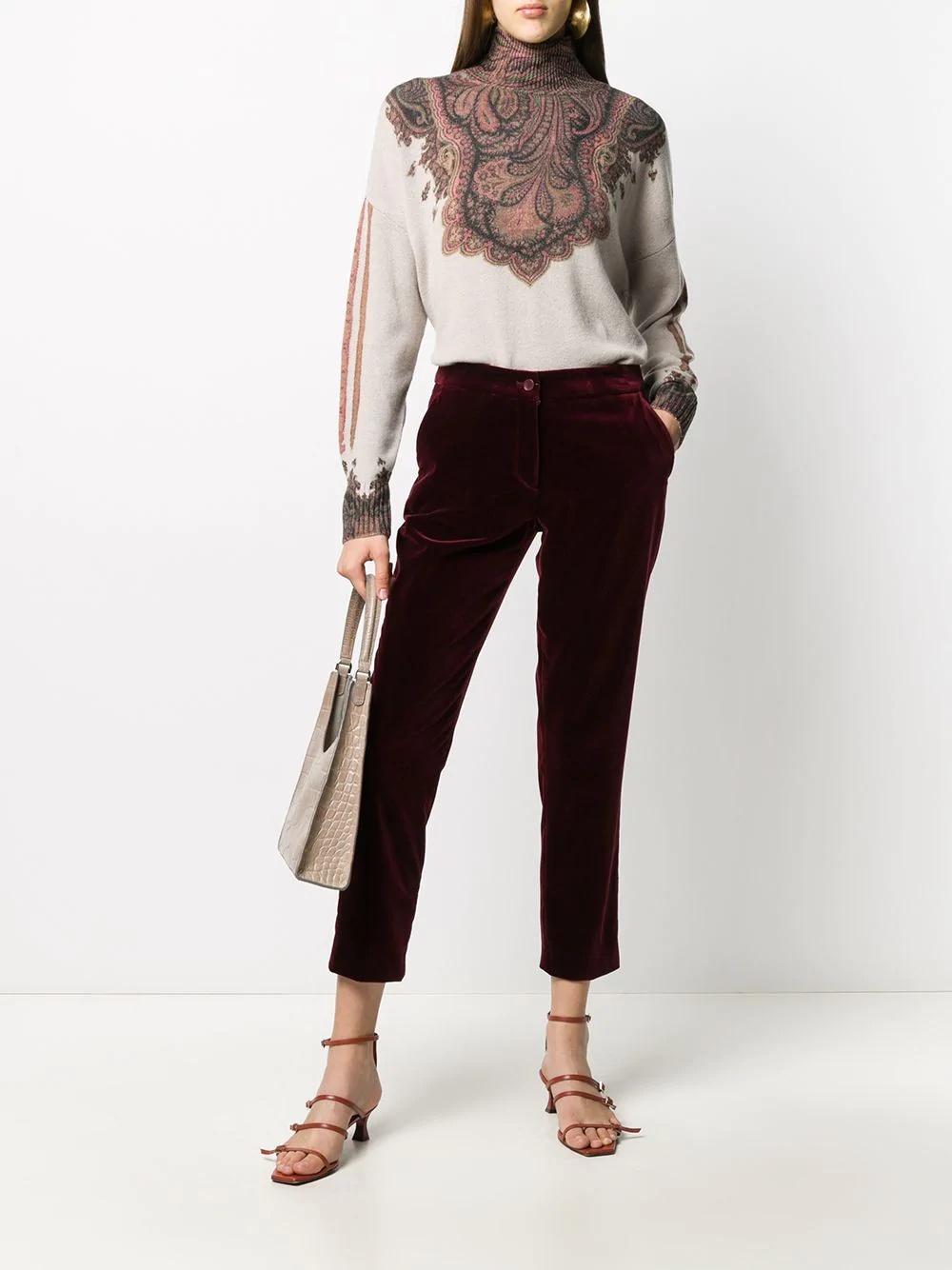 velvet tapered trousers - 2