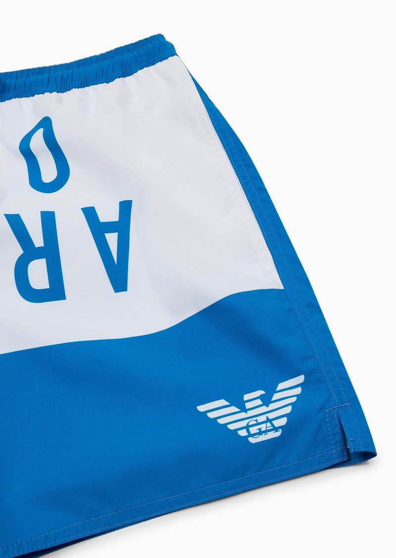 EMPORIO ARMANI ASV recycled-fabric swim shorts with bold logo band outlook