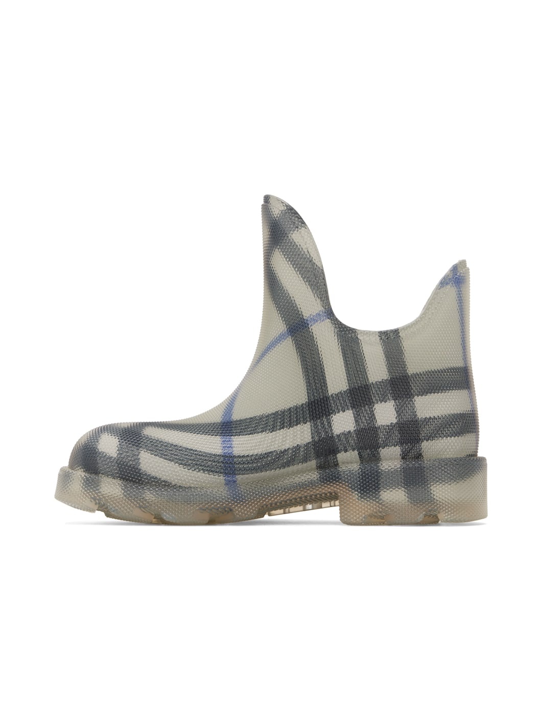 Gray Check Rubber Marsh Low Rain Boots - 3