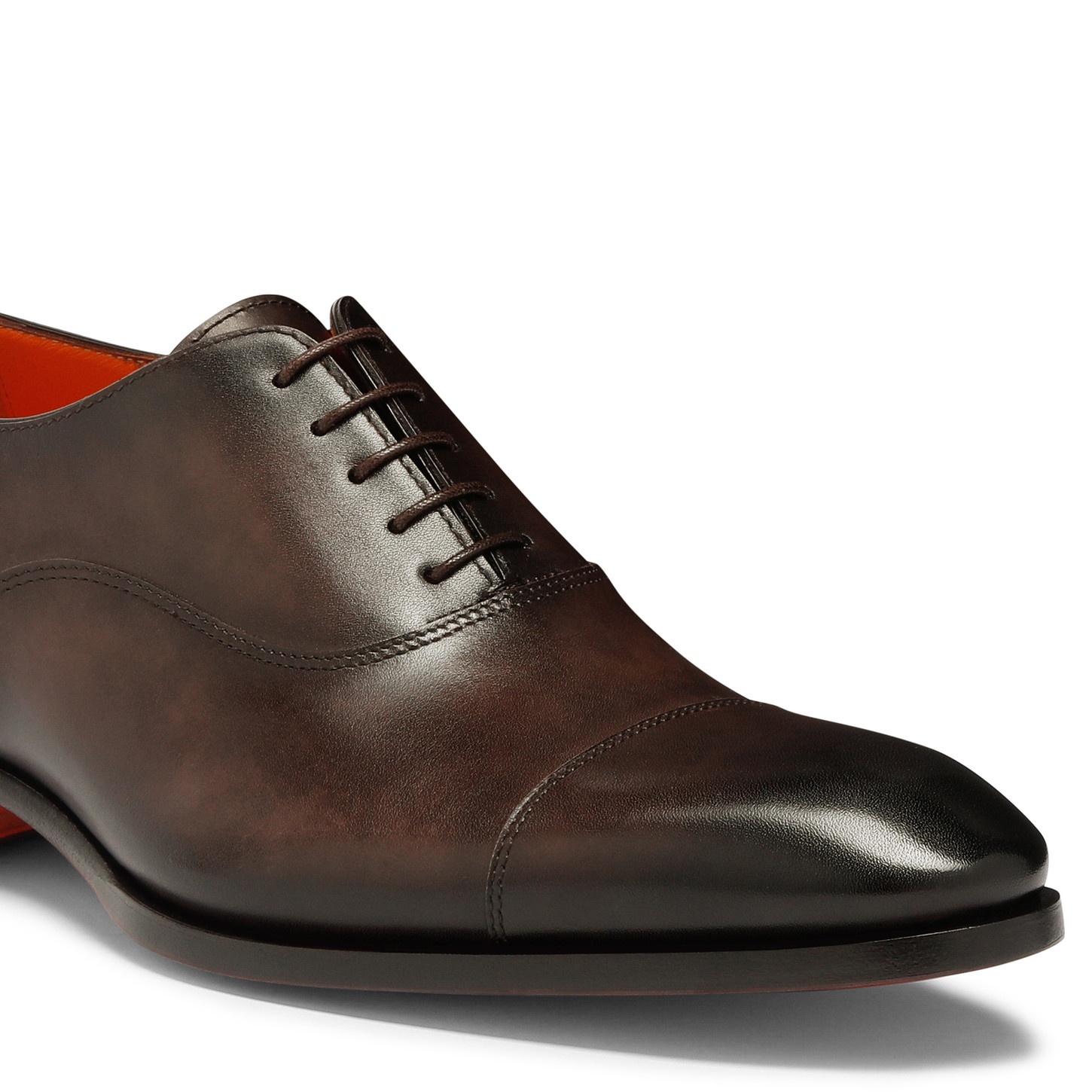 Men's polished brown leather Oxford shoe - 6