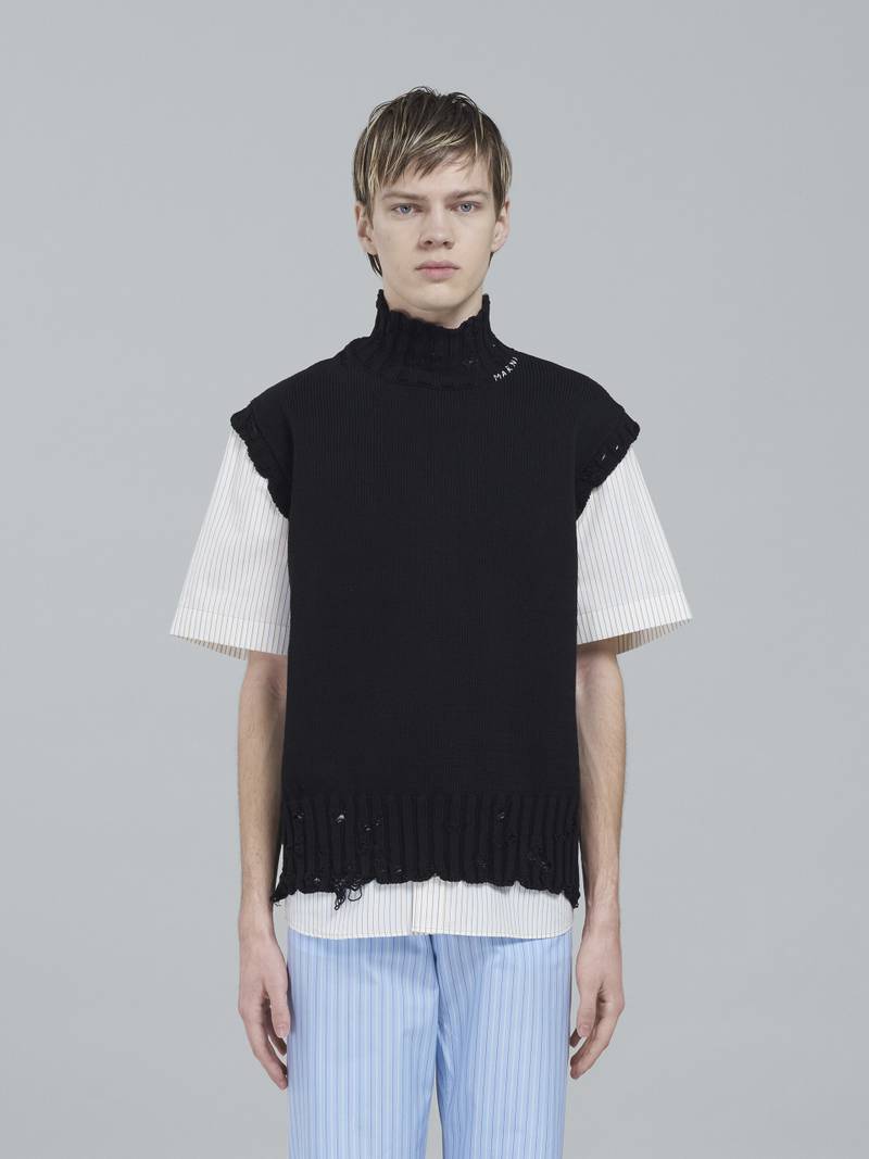 Marni BLACK COTTON VEST outlook