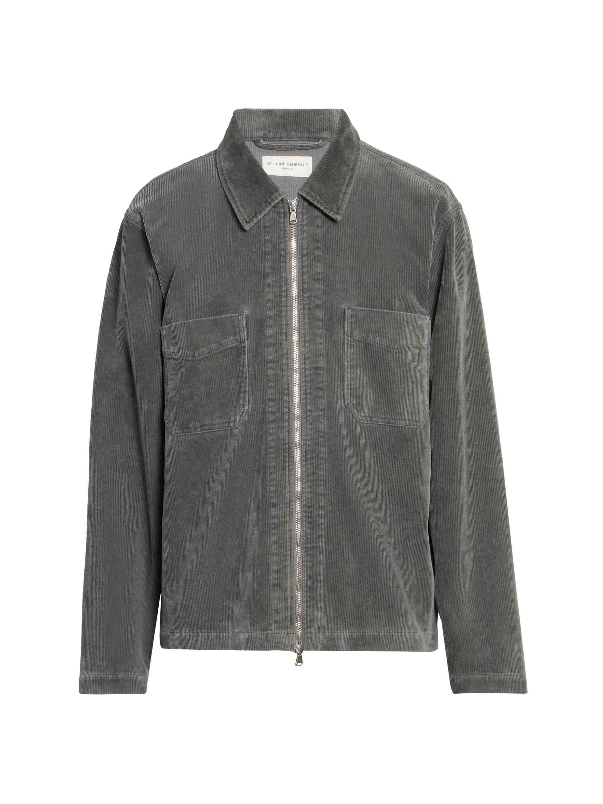 Men Byron Washed Cotton Corduroy Jacket - Dark Grey - 1