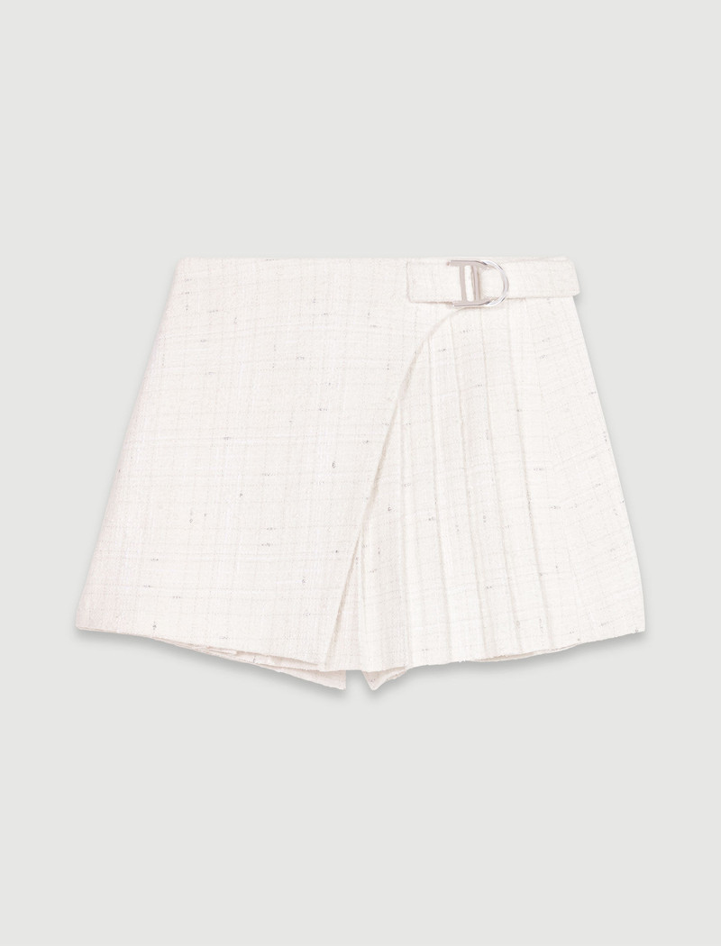 Short pleated tweed skirt 1