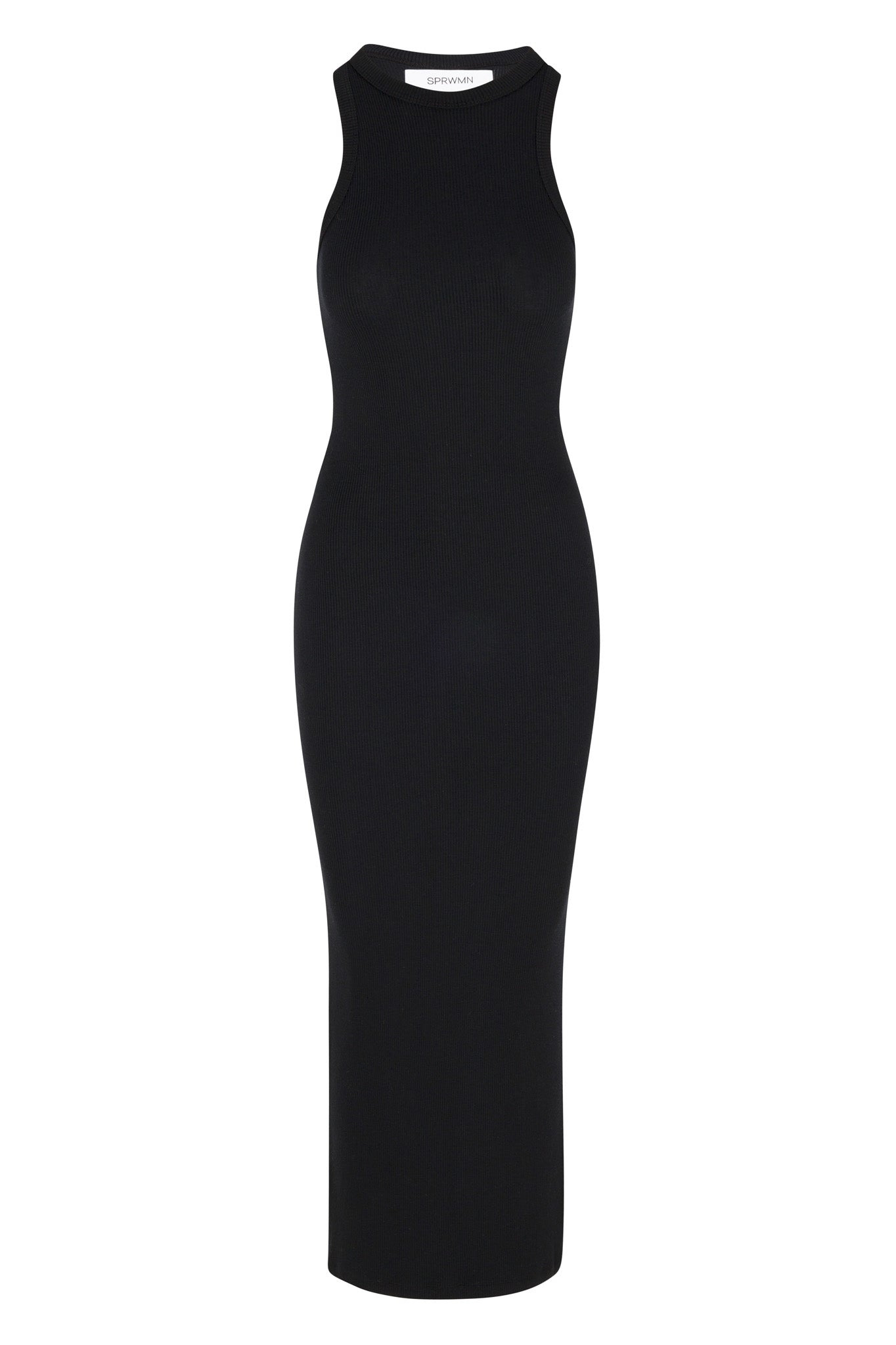 BLACK RIB RACER MAXI DRESS - 5
