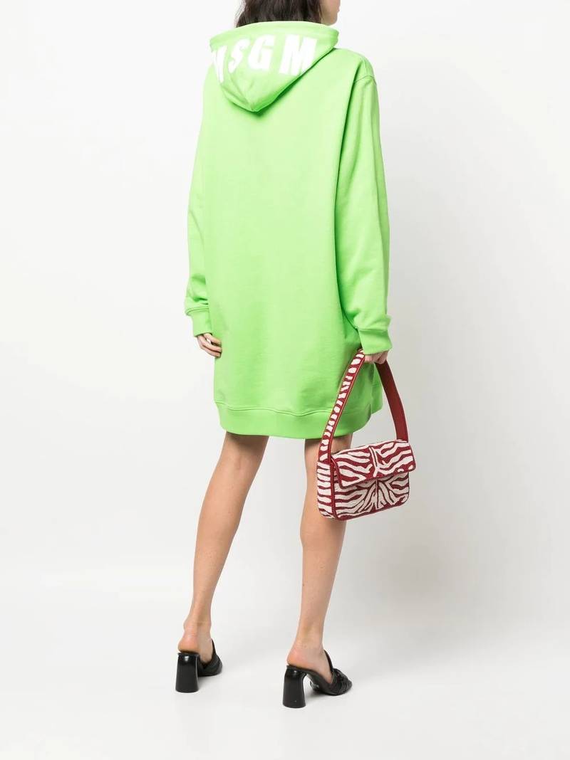 MSGM logo-print hooded jumper dress outlook