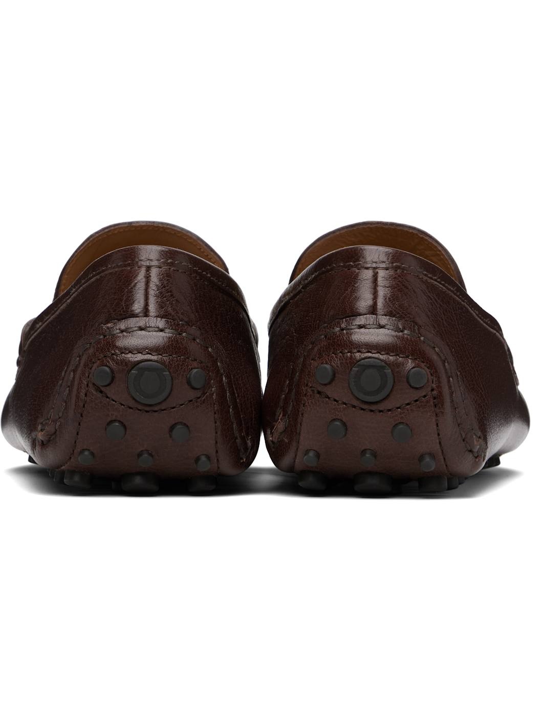 Brown Gancini Ornament Driver Loafers - 2