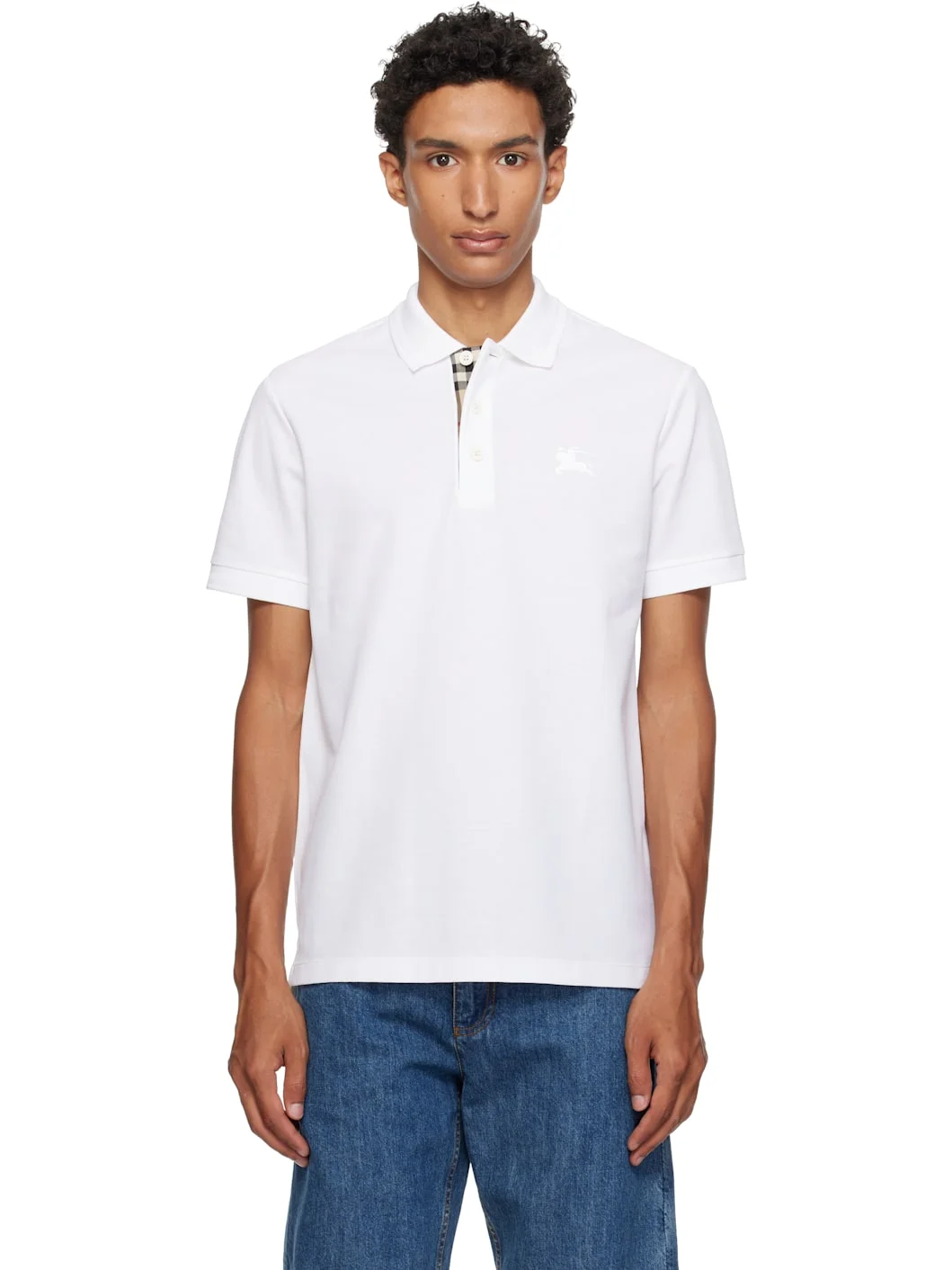 White Cotton Polo - 1