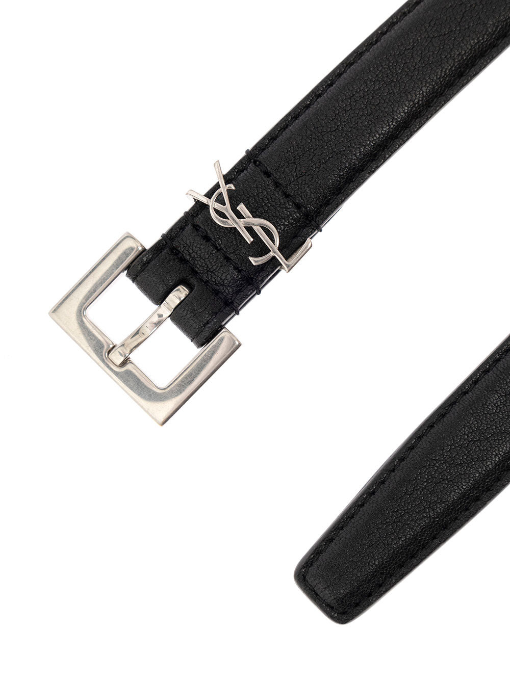 Saint Laurent Men Soft Leather Belt With Metal Buckle Man Ysl - 3