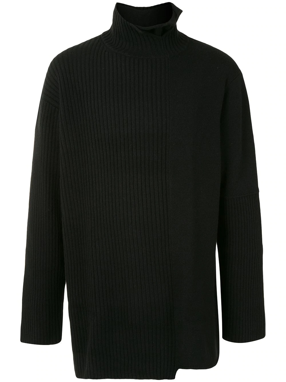 ribbed knit high-neck jumper - 1