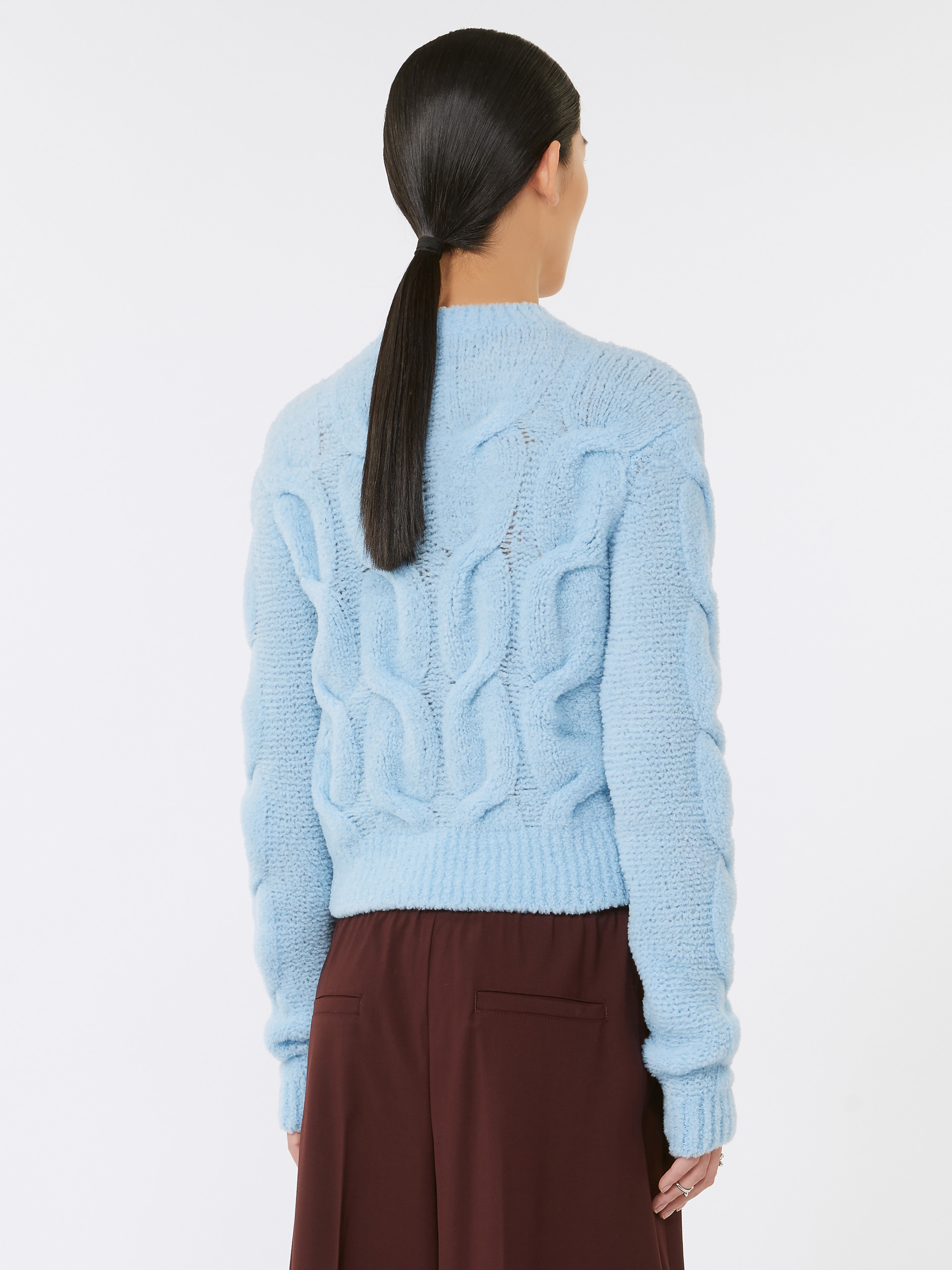 NUVOLE Fluffy cable-knit sweater - 4