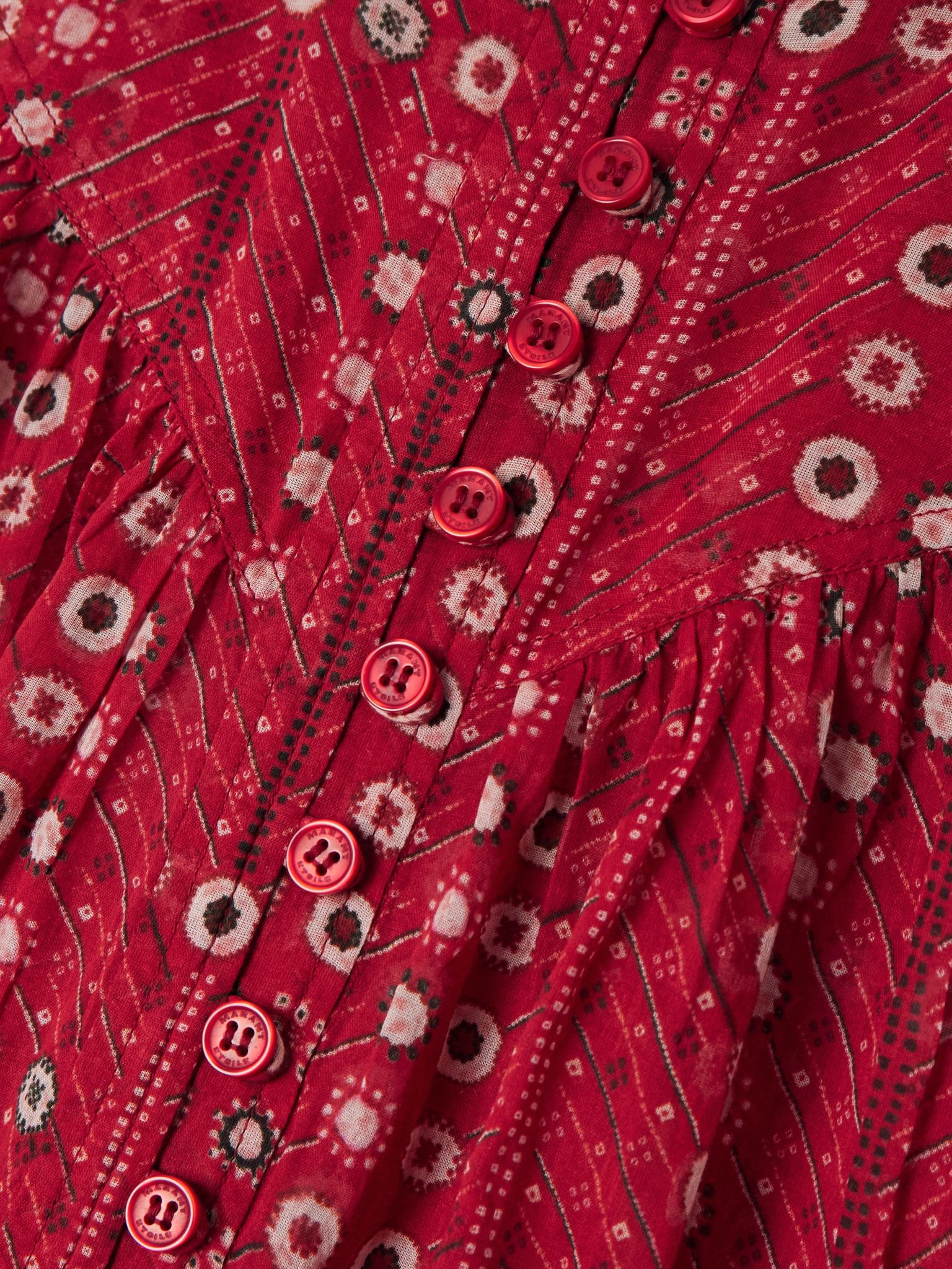 Melinda printed organic cotton-voile mini dress Red - 4
