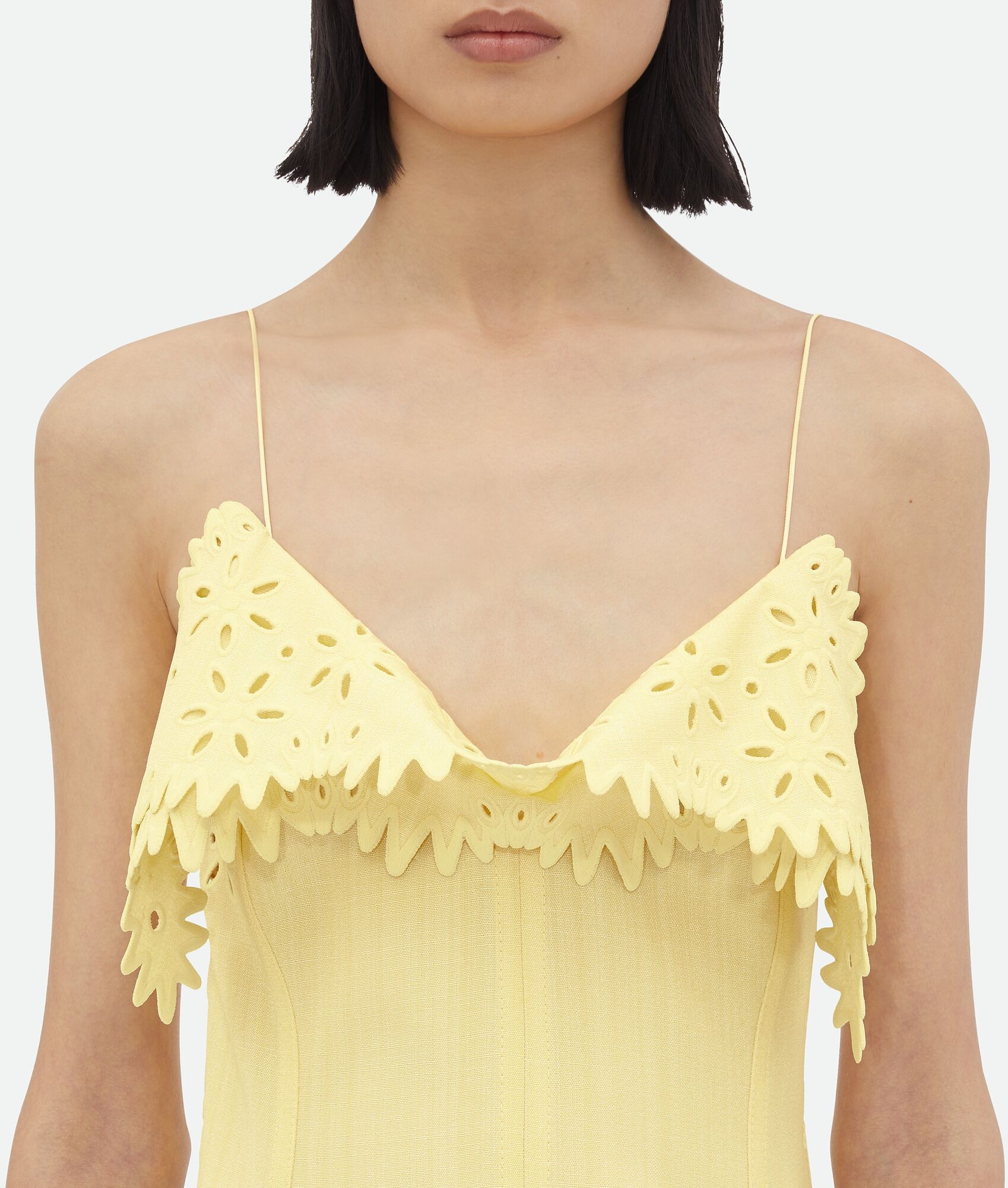 English Embroidery Viscose And Silk Dress - 4