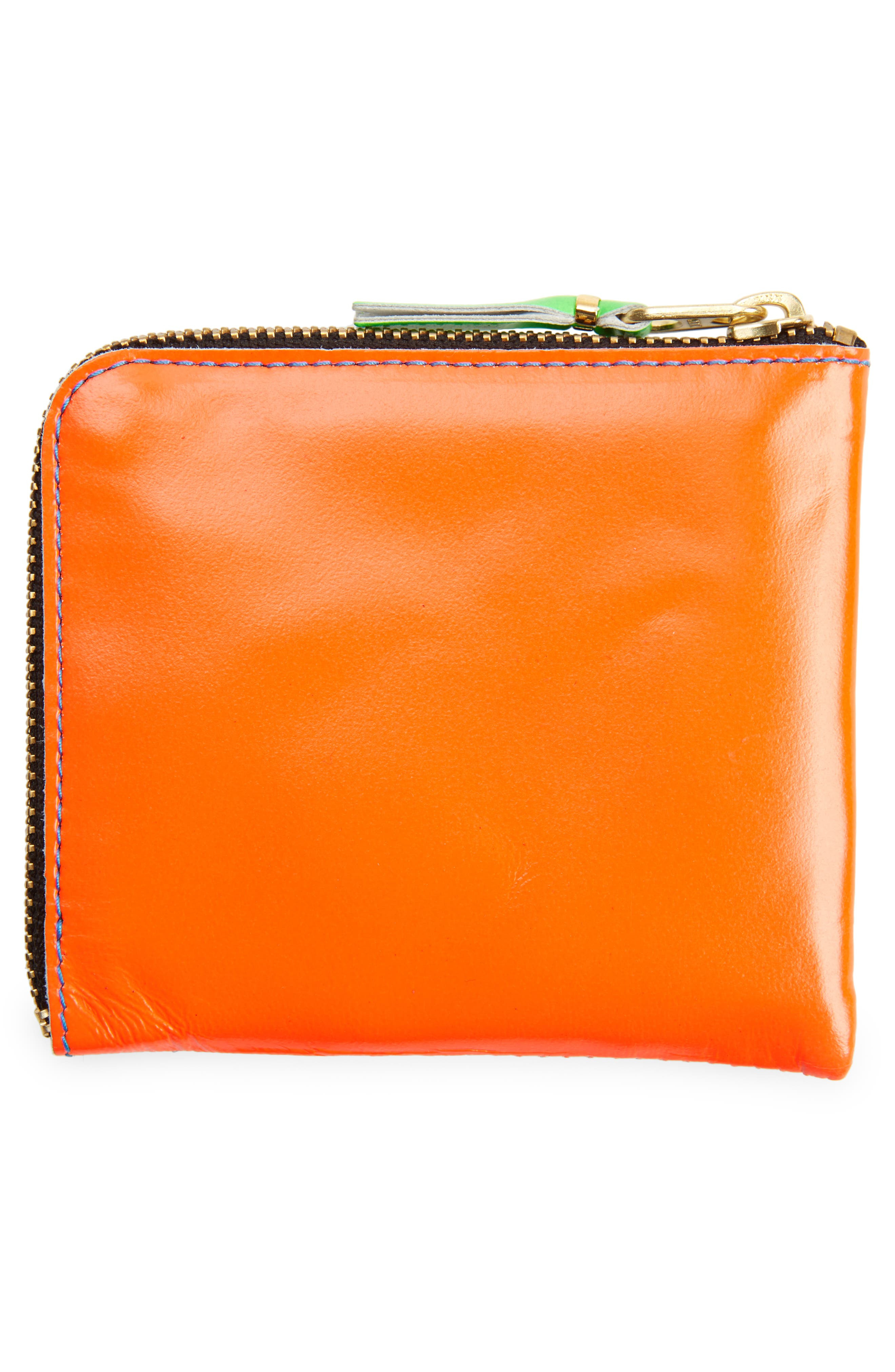Comme des Garçons Wallets Super Fluo Half Zip Wallet in Orange/Blue at Nordstrom - 3