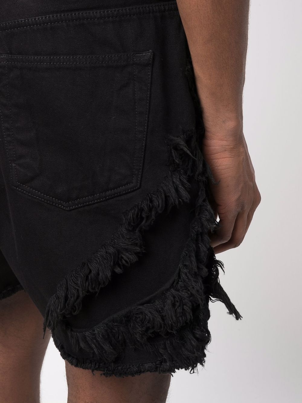 frayed-detail denim shorts - 5