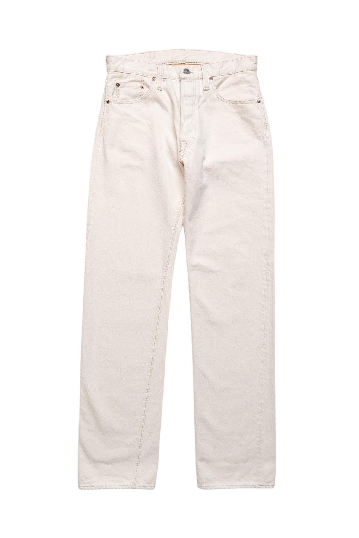 1172-1 14oz Ecru Selvedge 5 Pocket Pants Regular Straight - 1