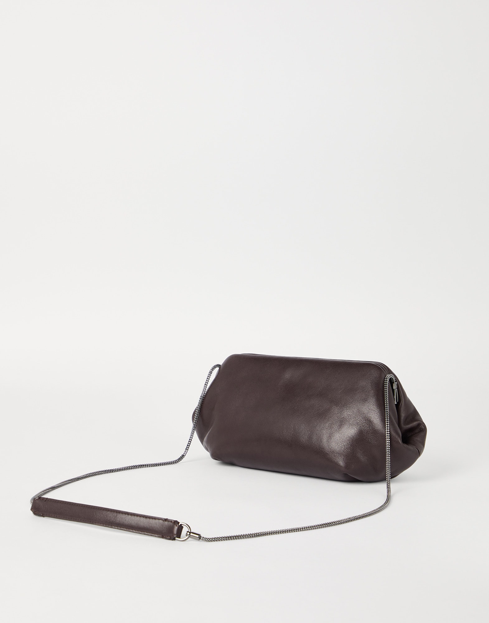 Eclipse bag in glossy nappa leather with precious chain - 2