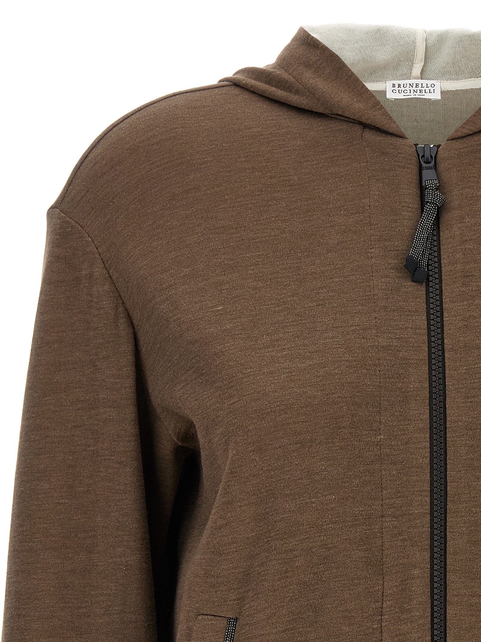 Precious Zipper Pull Sweatshirt Brown - 3