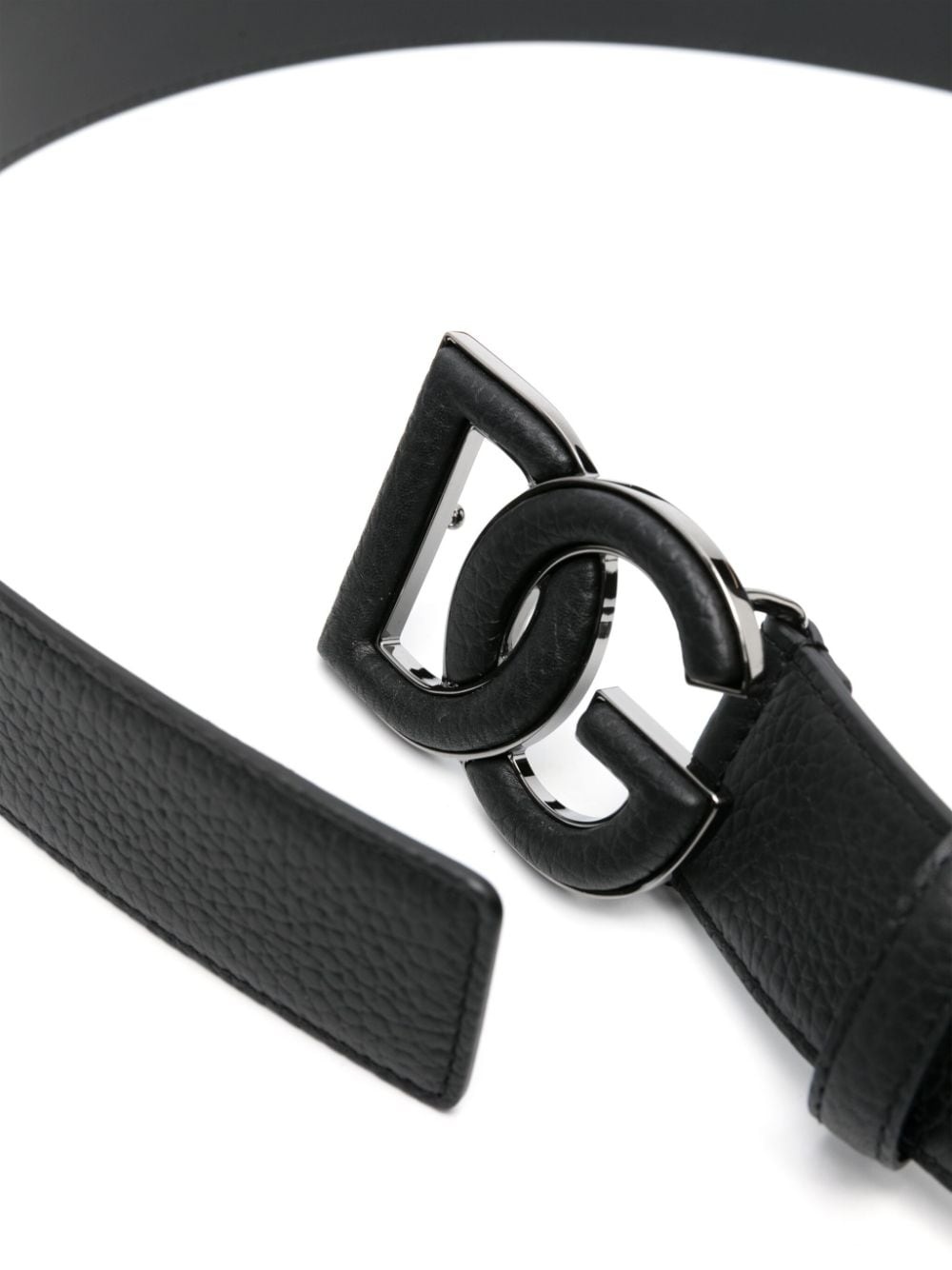 logo-buckle leather belt - 2