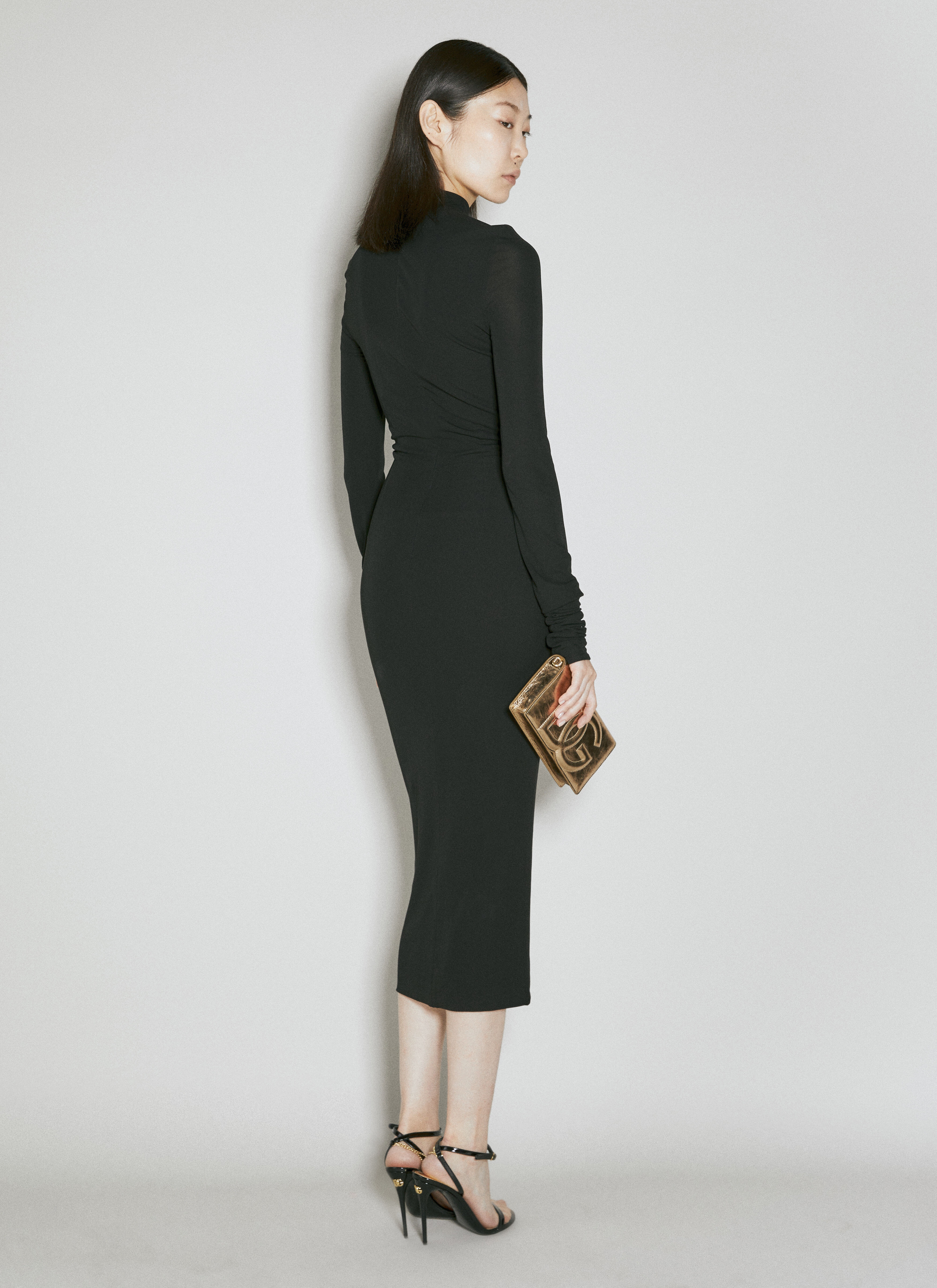 Chantilly Lace Insert Jersey Dress - 3