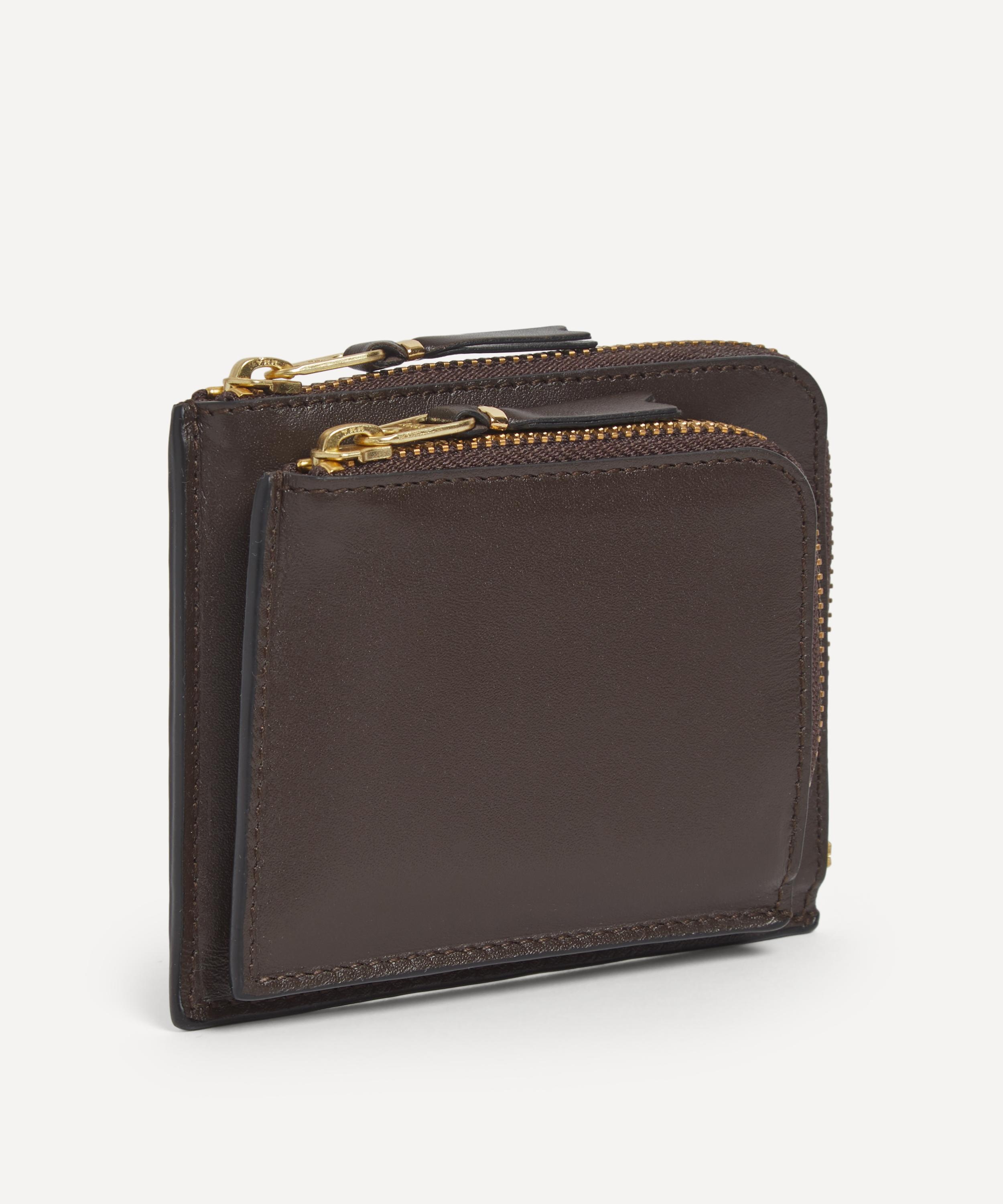 Outside Pocket Line Zip Around Leather Wallet - 2