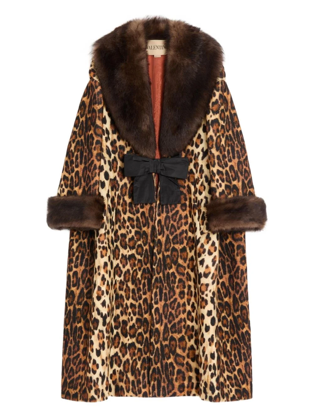 spotted shearling bow coat - 1